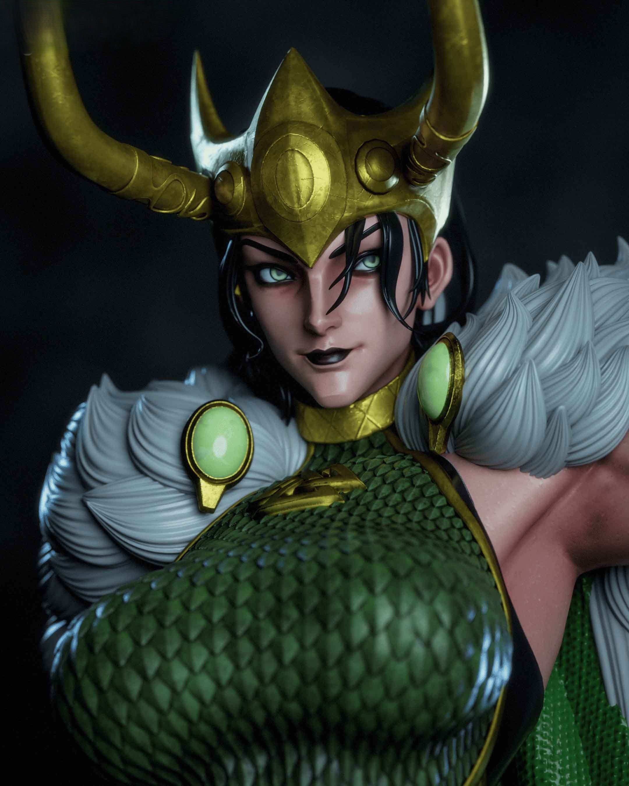 Lady Loki Statue | Marvel Fan Art by Gatsu SFW,NSFW,Futa 3d printed statue,3d printed,nsfw statue,futa statue,Lady Loki Statue,Marvel Statue,futa figurines,futanari figurines,futanari statue