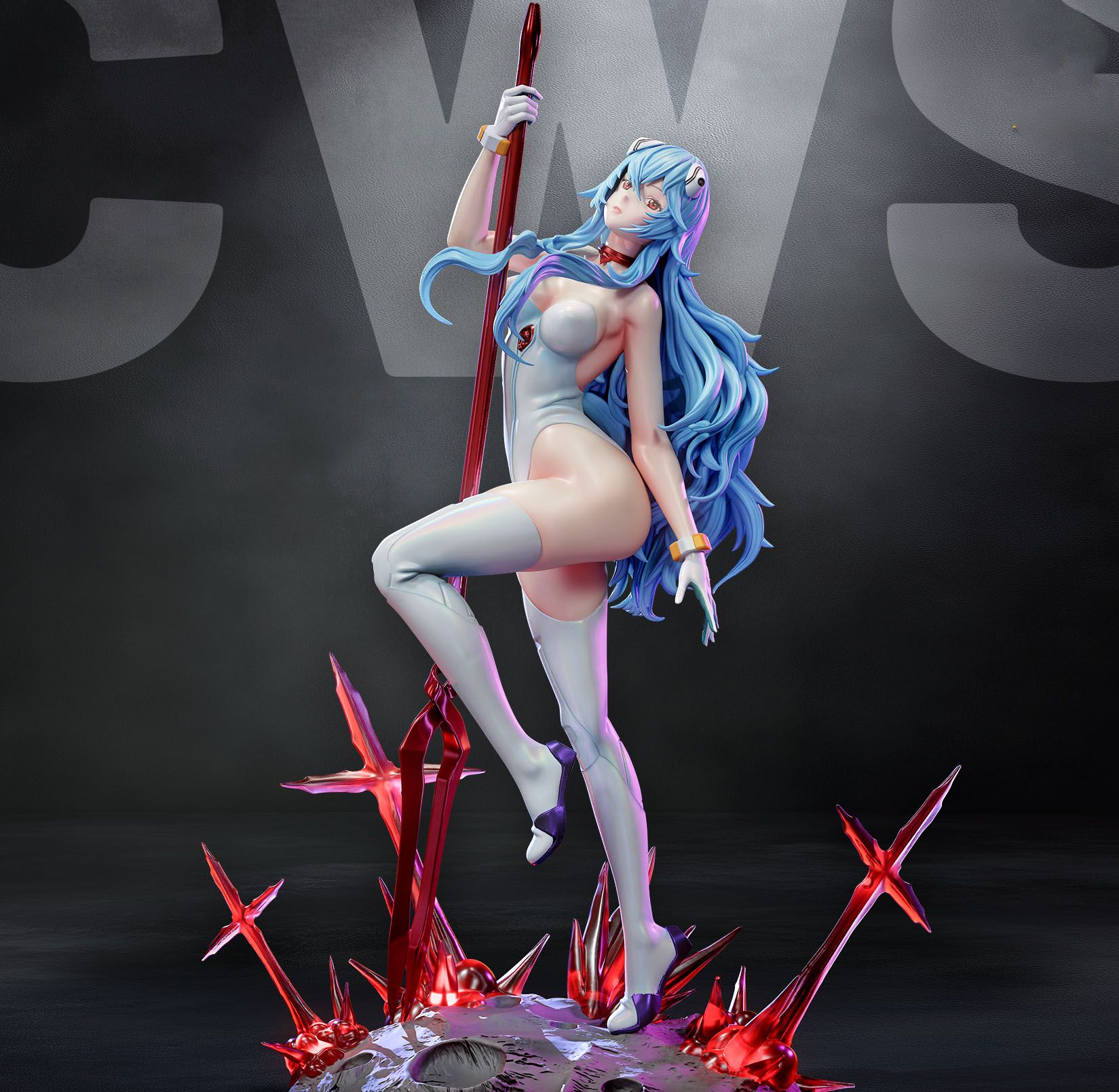 Rei Ayanami Statue | Evangelion Fan Art by CW Studios SFW,NSFW 3d printed statue,Evangelion statue,3d printed,Rei Ayanami Statue,3d printed figure,nsfw statue