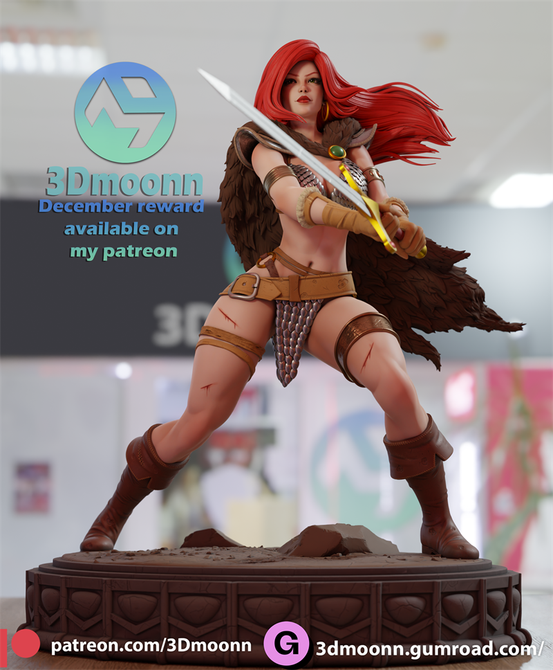 Red Sonja Statue | Marvel Fan Art by 3Dmoonn image