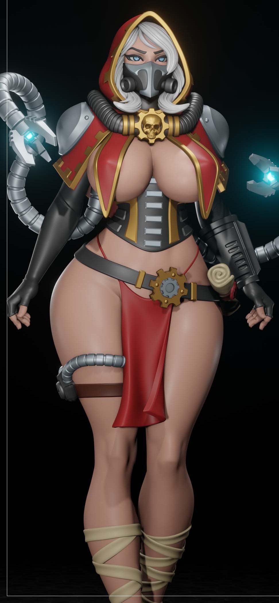 Female Tech Priest Statue | 40k Fan Art by Digital Dark SFW,NSFW,Futa futa statue,3d printed,nsfw statue,Female Tech Priest Statue,3d printed figure,3d printed,Warhammer 40k Statue