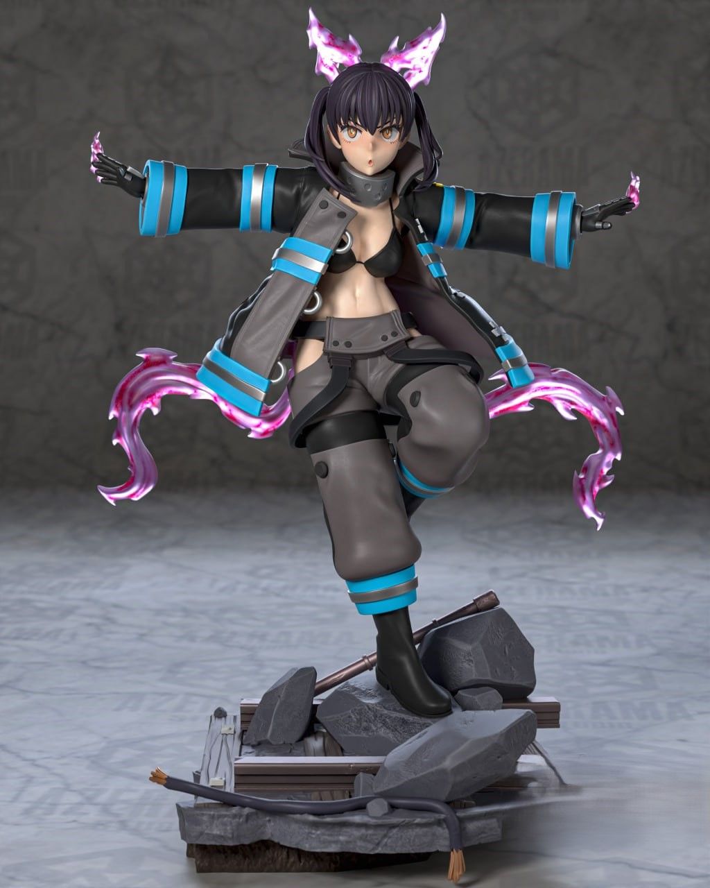 Tamaki Kotatsu Statue | Fire Force Fan Art by Azerama SFW,NSFW 3d printed,3d printed statue,nsfw statue,Tamaki Kotatsu statue,Fire Force statue