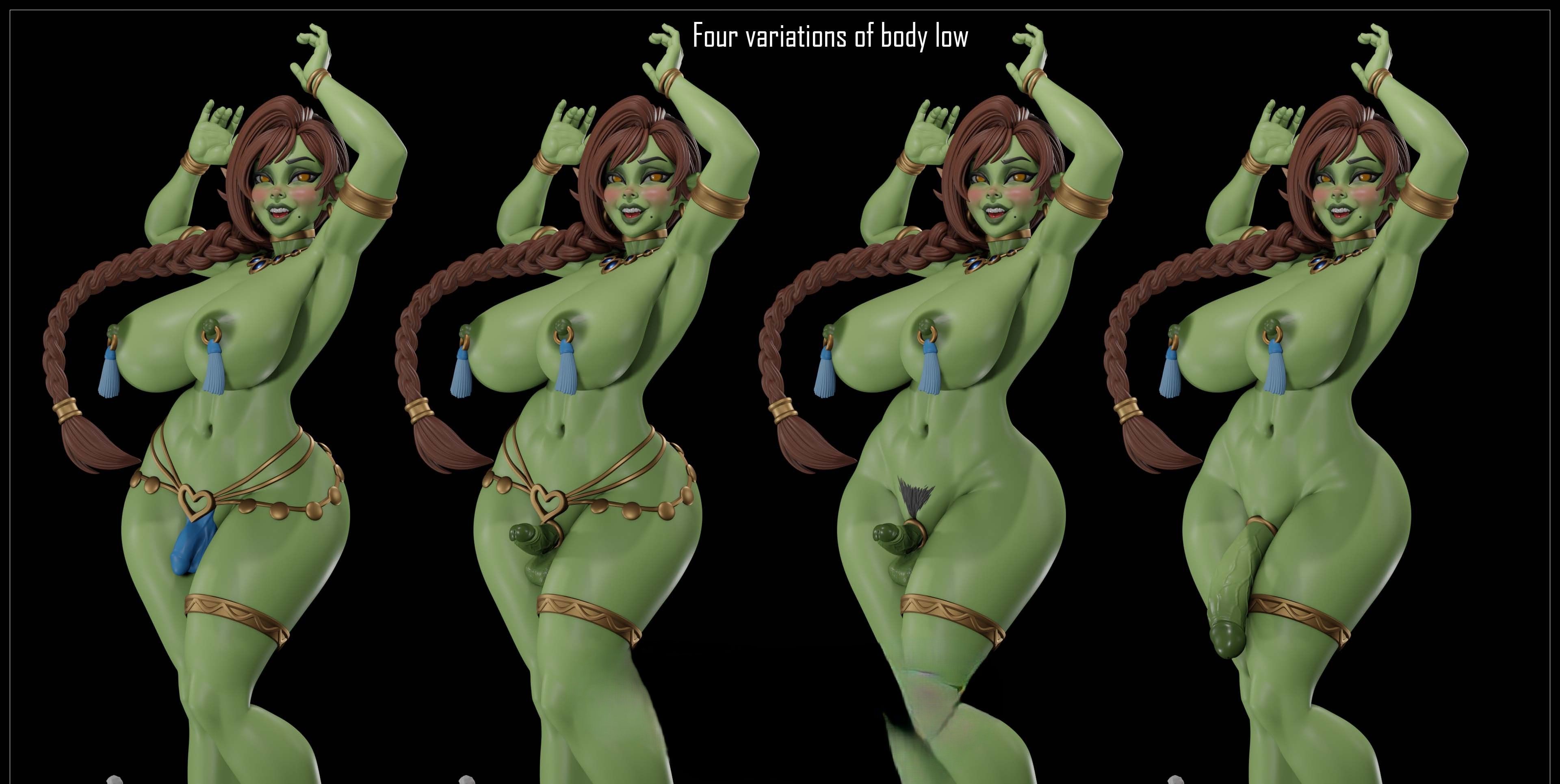 Goblin Dancer Statue | Original Fan Art by Digital Dark SFW,NSFW,Futa 3d printed statue,3d printed,nsfw statue,3d printed figure,Goblin Dancer Statue,futa statue