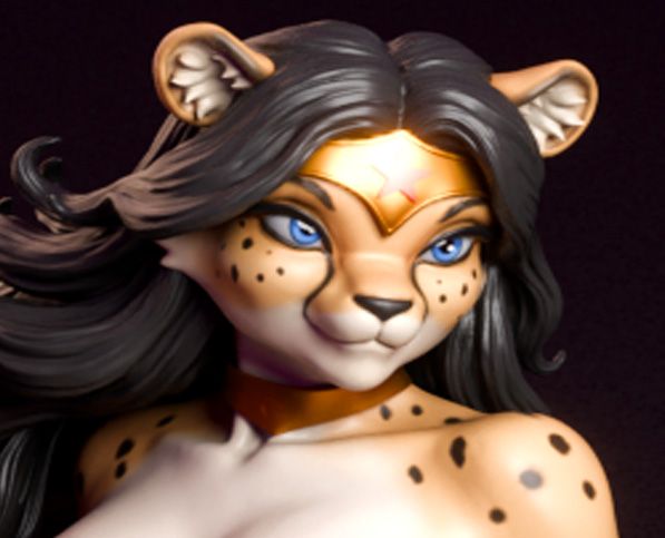 Anthro Wonder Woman Furry Statue | DC Fan Art by mowmaw SFW 3d printed,3d printed statue,Wonder Woman statue,DC statue,furry statue