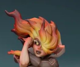 Fire Genasi Fighter Miniature | DnD Fan Art by Jigglystix SFW,NSFW 3d printed,miniature,dnd miniature,Fire Genasi Fighter,3d printed miniature,nsfw miniature