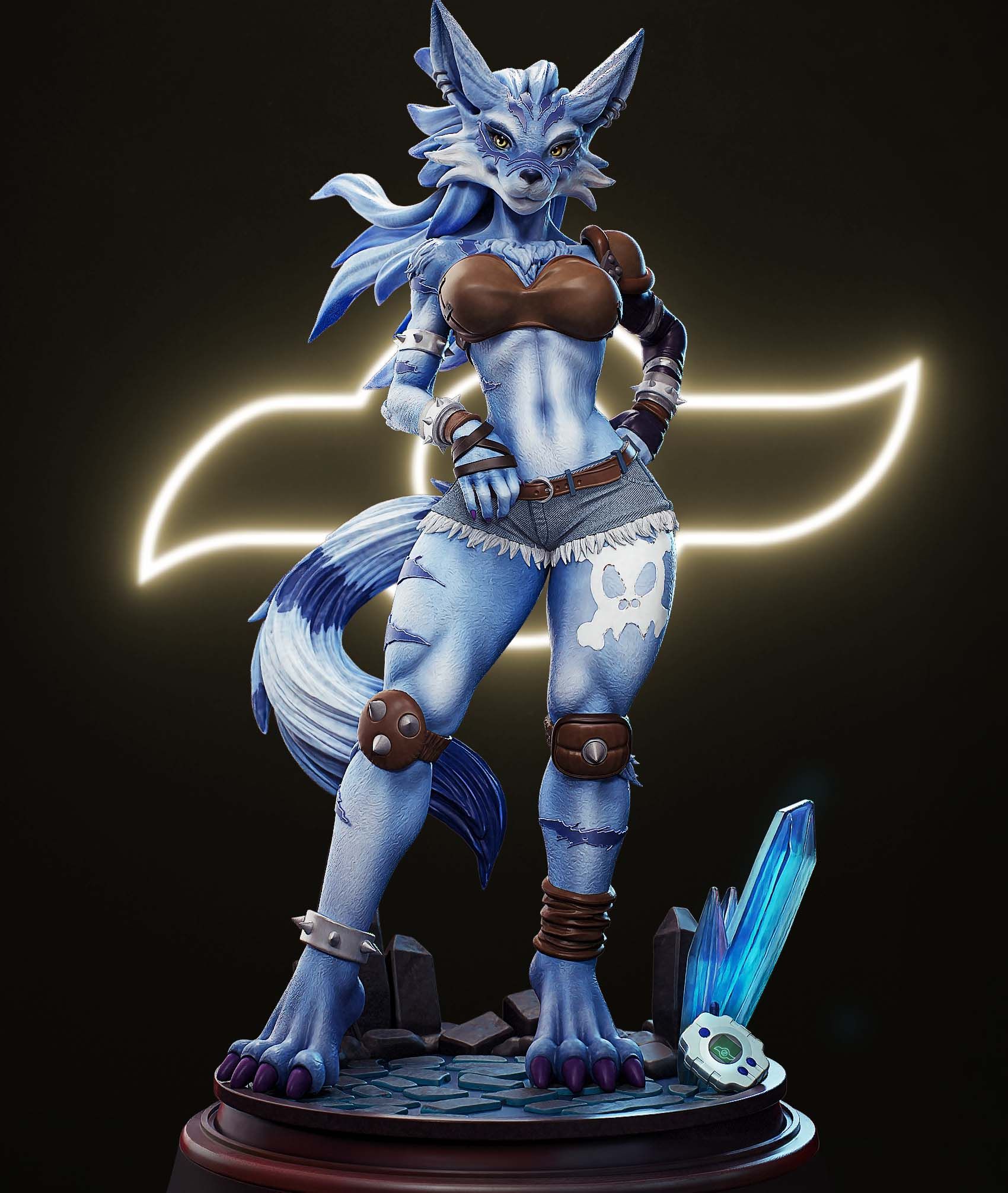 WereGarurumon Statue | Digion Fan Art by PEACHFIGURE SFW,NSFW 3d printed,3d printed statue,WereGarurumon statue,Digion statue,nsfw statue,furry statue