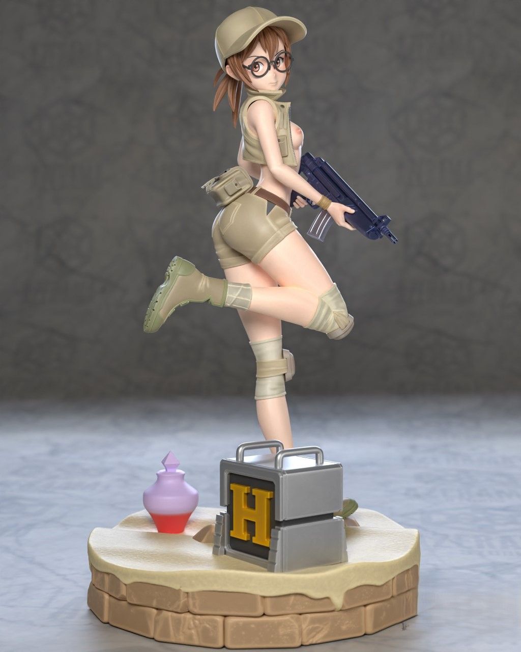 Fio Germi Statue | Metal Slug Fan Art by Azerama SFW,NSFW 3d printed,3d printed statue,nsfw statue,Fio Germi statue,Metal Slug statue