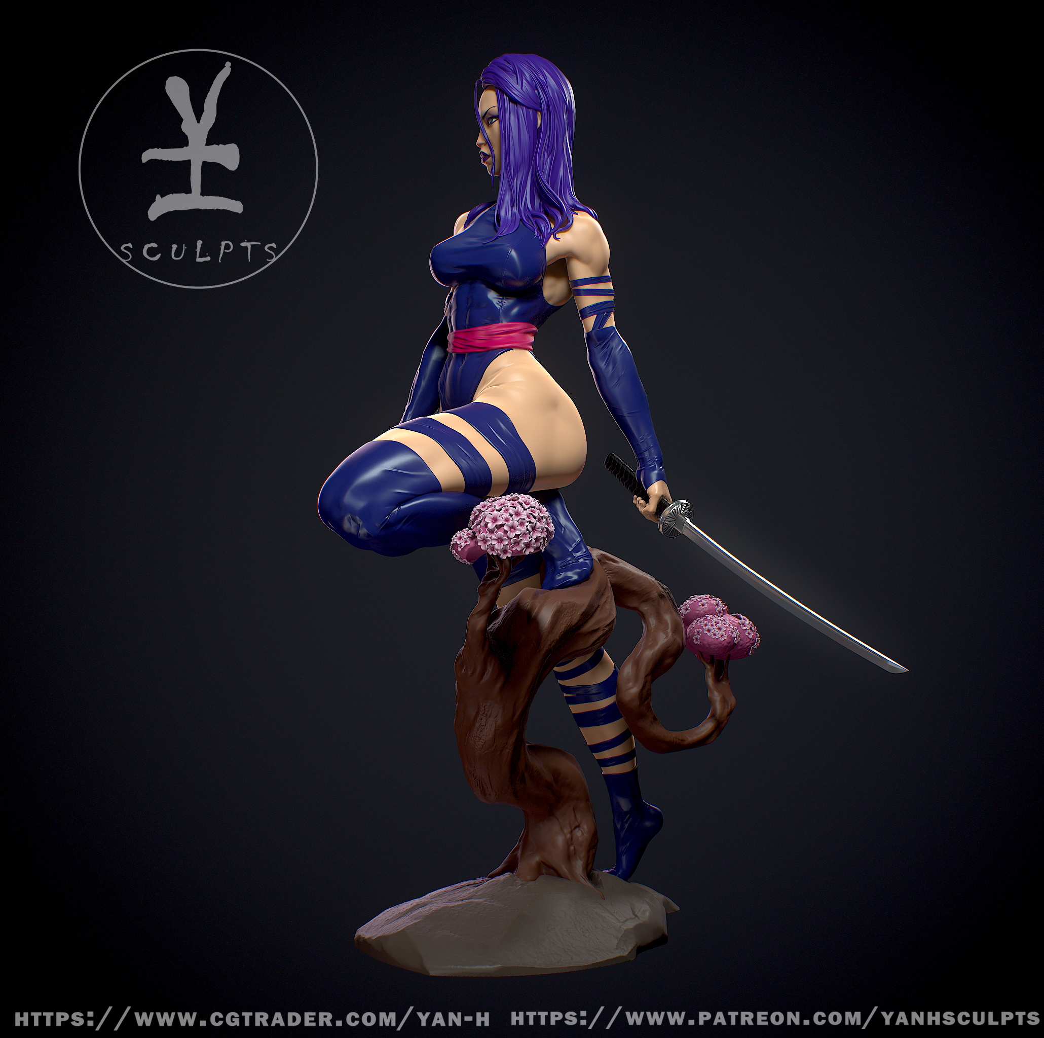 Psylocke Statue | X-Man Fan Art by Yan H SFW,NSFW null