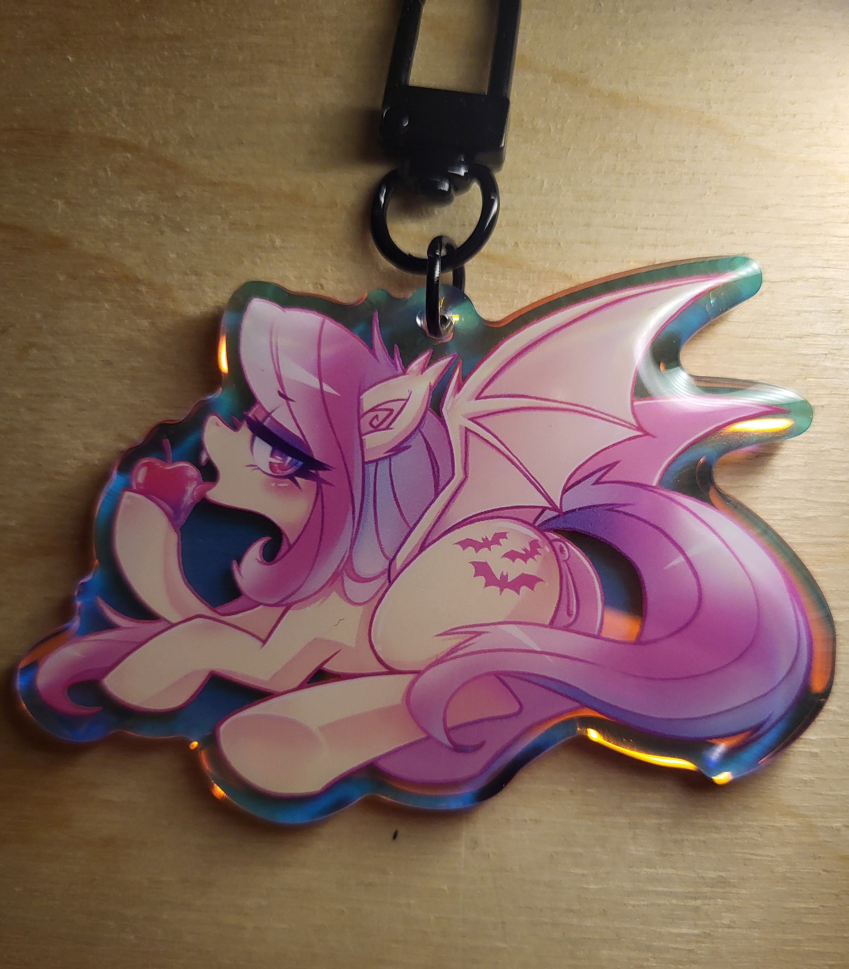 Flutterbat NSFW Keychain | My Little Pony Acrylic Keychain NSFW My Little Pony,Flutterbat Keychain,furry keychain,nsfw keychain