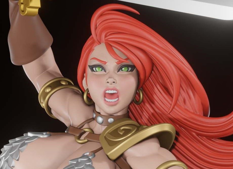 Red Sonja Statue | Marvel Fan Art by Digital Dark SFW,NSFW,Futa futa statue,3d printed,nsfw statue,Red Sonja Statue,3d printed figure,Marvel Statue