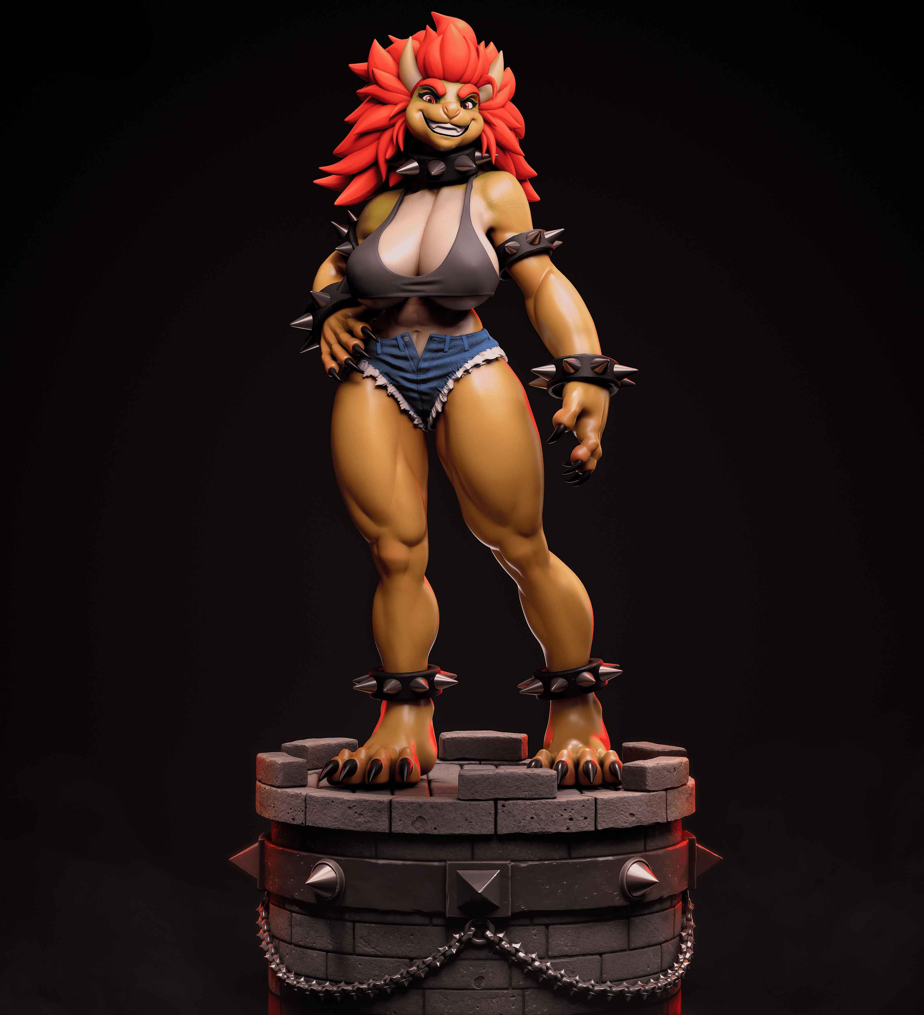 Estatua Bowser Girl Furry | Super Mario Fan art por Gatsu SFW,NSFW,Futa 3d printed statue,3d printed,nsfw statue,futa statue,Bowser Girl Statue,Super Mario Statue,futa figurines,futanari figurines,futanari statue,furry statue