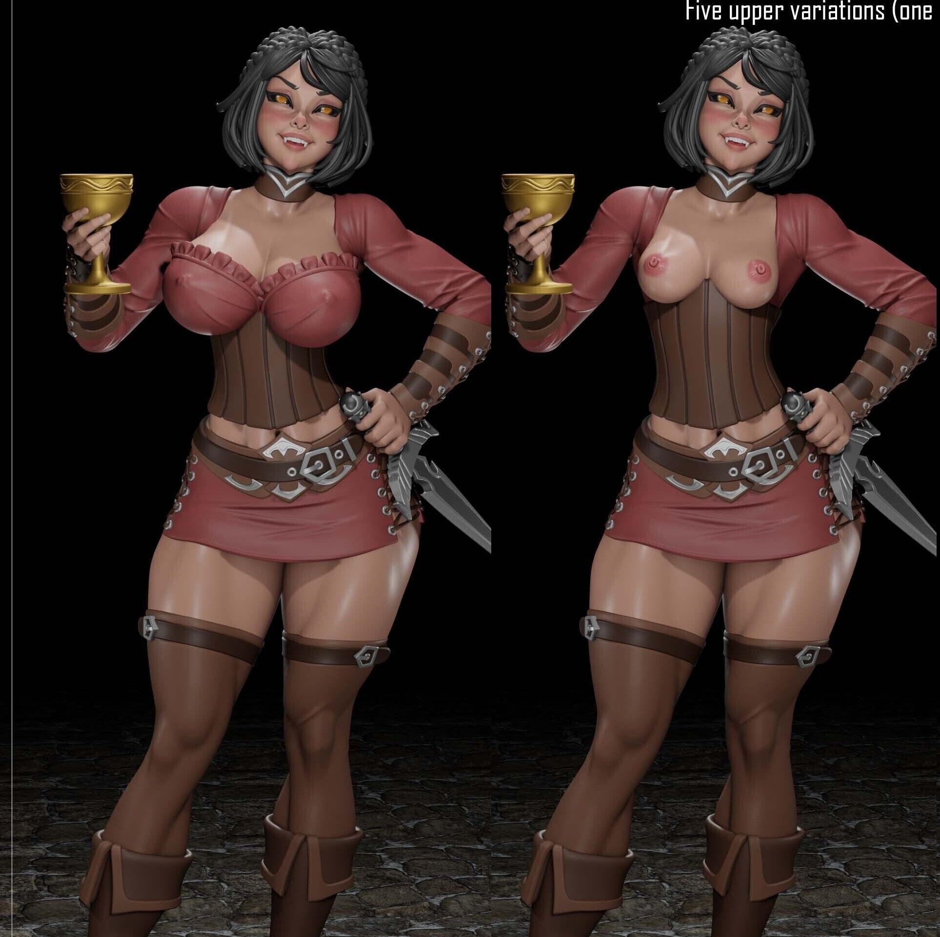 Statua Serana Vampire | DnD Fan Art di Digital Dark SFW,NSFW,Futa 3d printed statue,3d printed,nsfw statue,futa statue,3d printed figure,Serana Vampire Statue