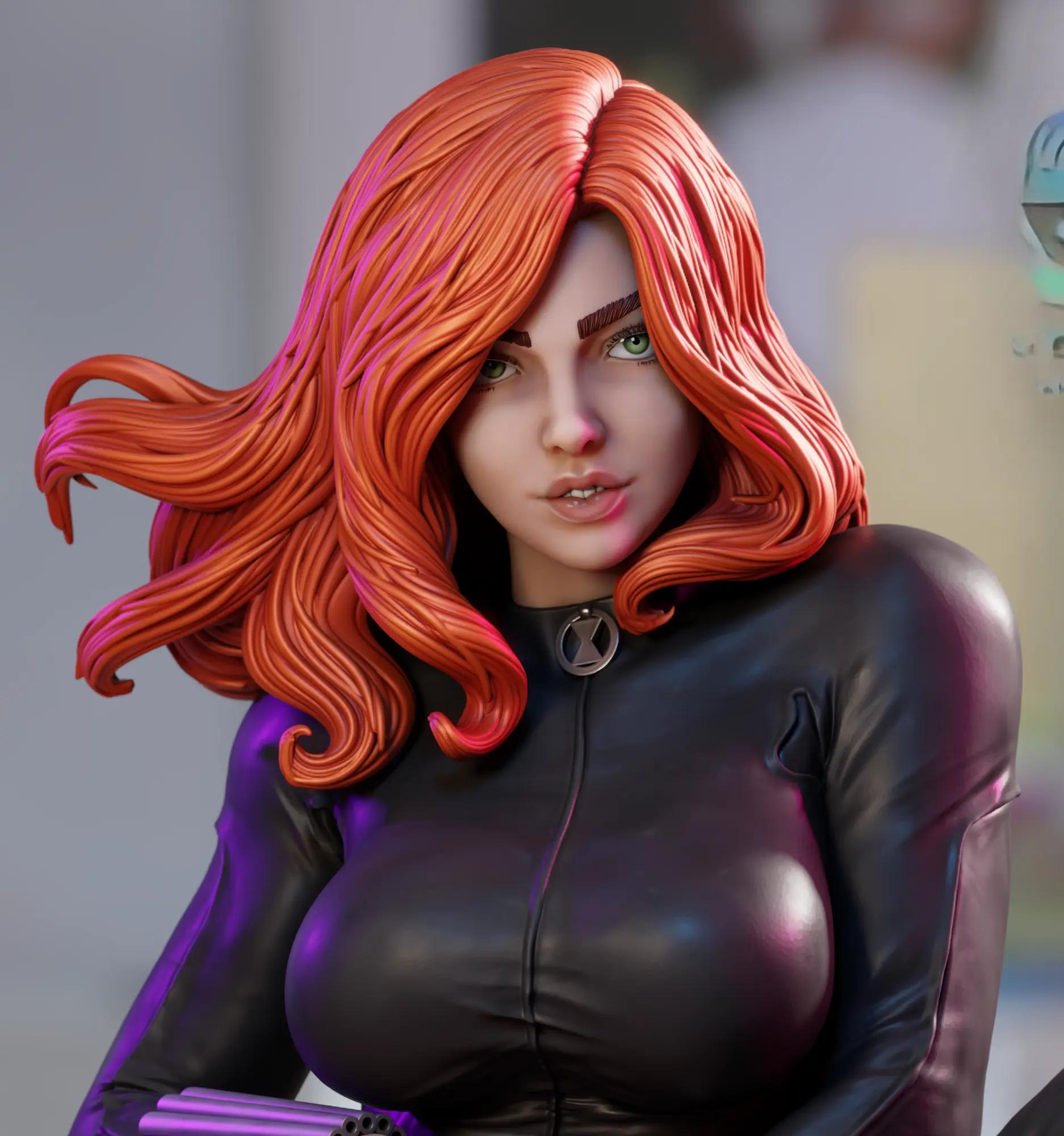 Black Widow Statue | Marvel Fan Art by 3Dmoonn SFW 3d printed,3d printed statue,Black Widow Statue,Marvel statue