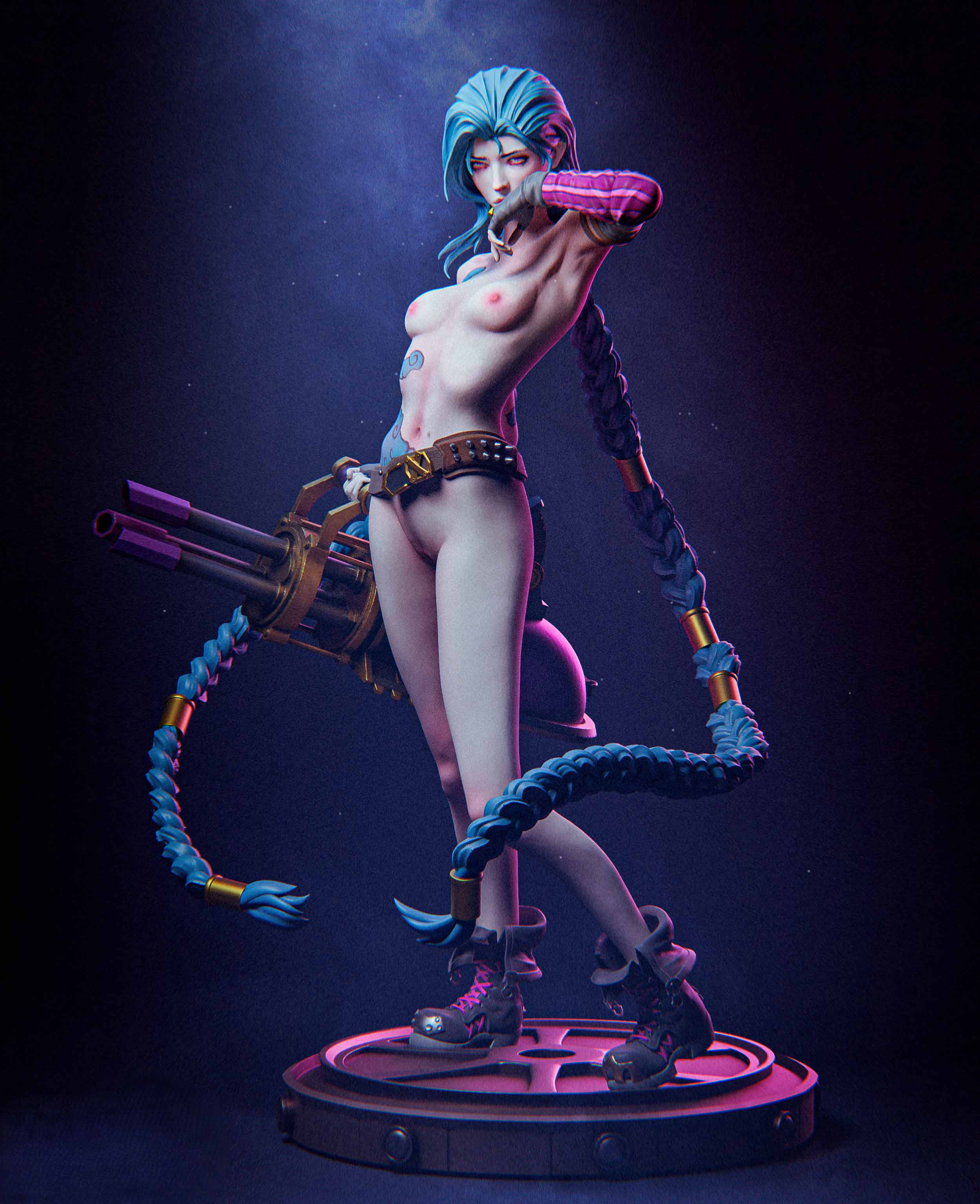 Jinx Statue | Arcane Fan Art by Nympha3D SFW,NSFW 3d printed statue,Jinx statue,3d printed figure,3d printed,Arcane statue,nsfw statue