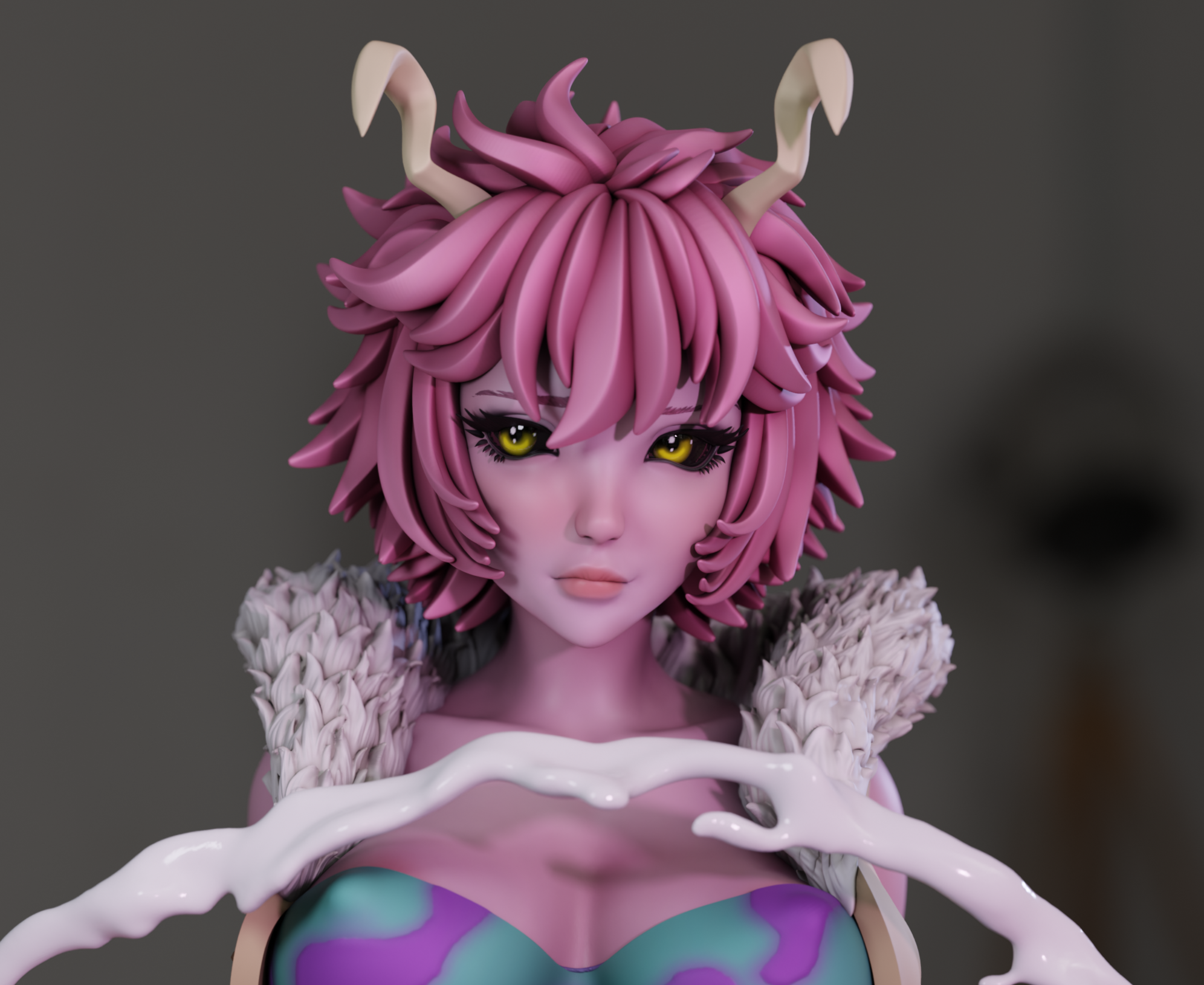 Mina Ashido Statue | My Hero Academia Fan Art by Momoji3d SFW,NSFW 3d printed,3d printed statue,nsfw statue,Mina Ashido statue,My Hero Academia statue