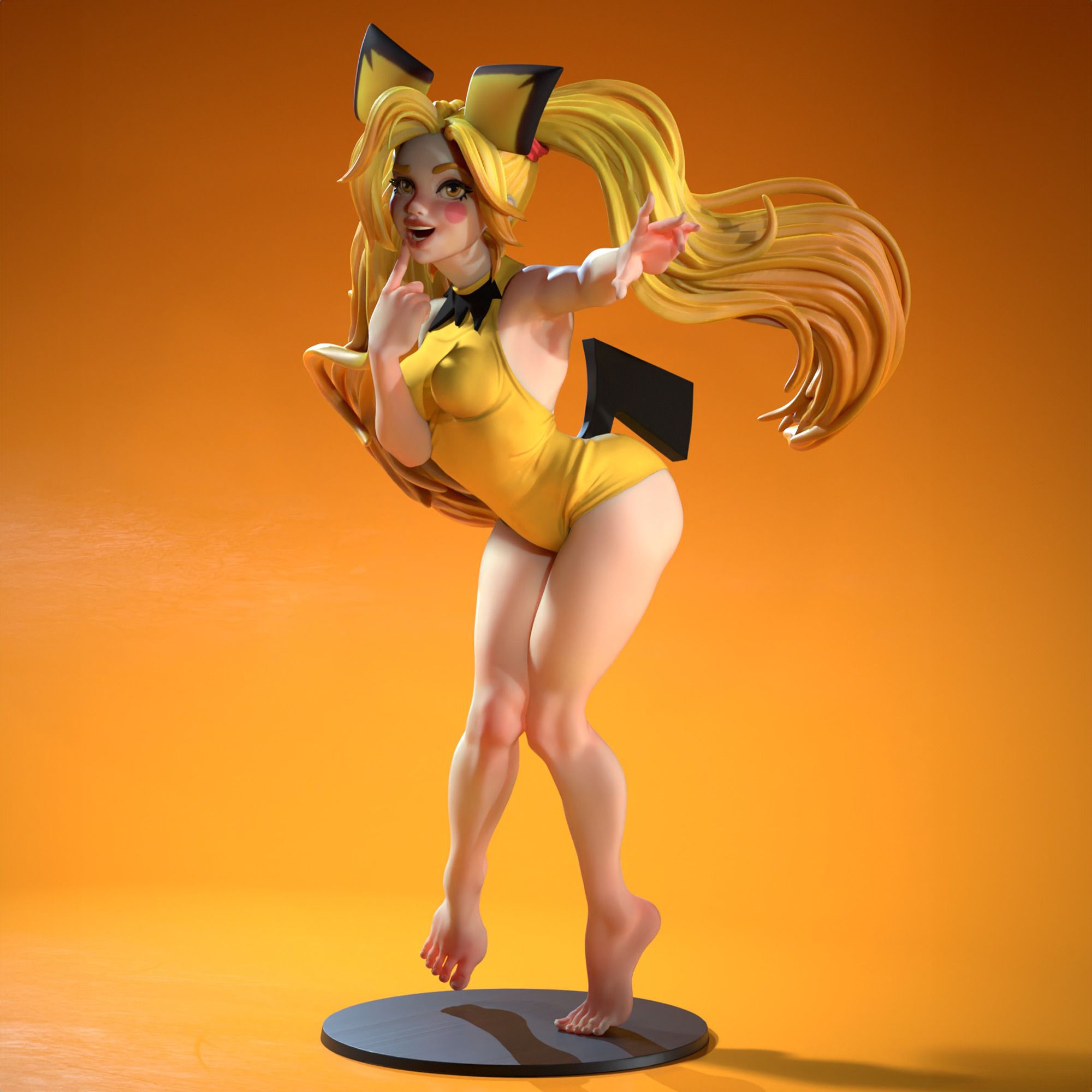 Waifumon Pichu Statue | Pokémon Fan Art by SiryllArt SFW,NSFW 3d printed statue,3d printed,nsfw statue,cosplay pokemon statue,Waifumon Pichu Statue,Pokemon Statue