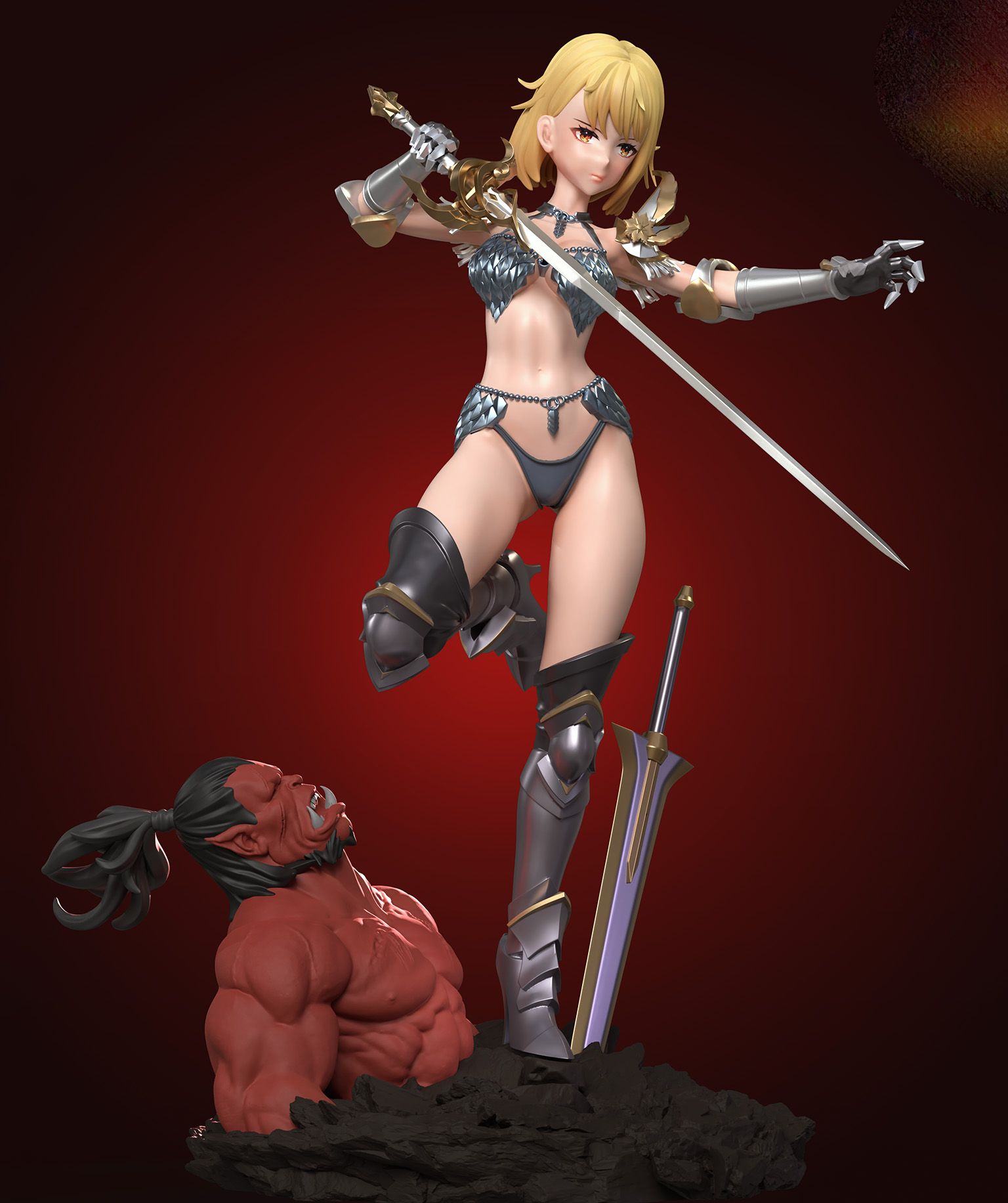 Cha Hae-In Statue | Solo Leveling Fan Art by CW Studios SFW,NSFW 3d printed statue,Cha Hae-In statue,3d printed,Solo Leveling Statue,3d printed figure,nsfw statue