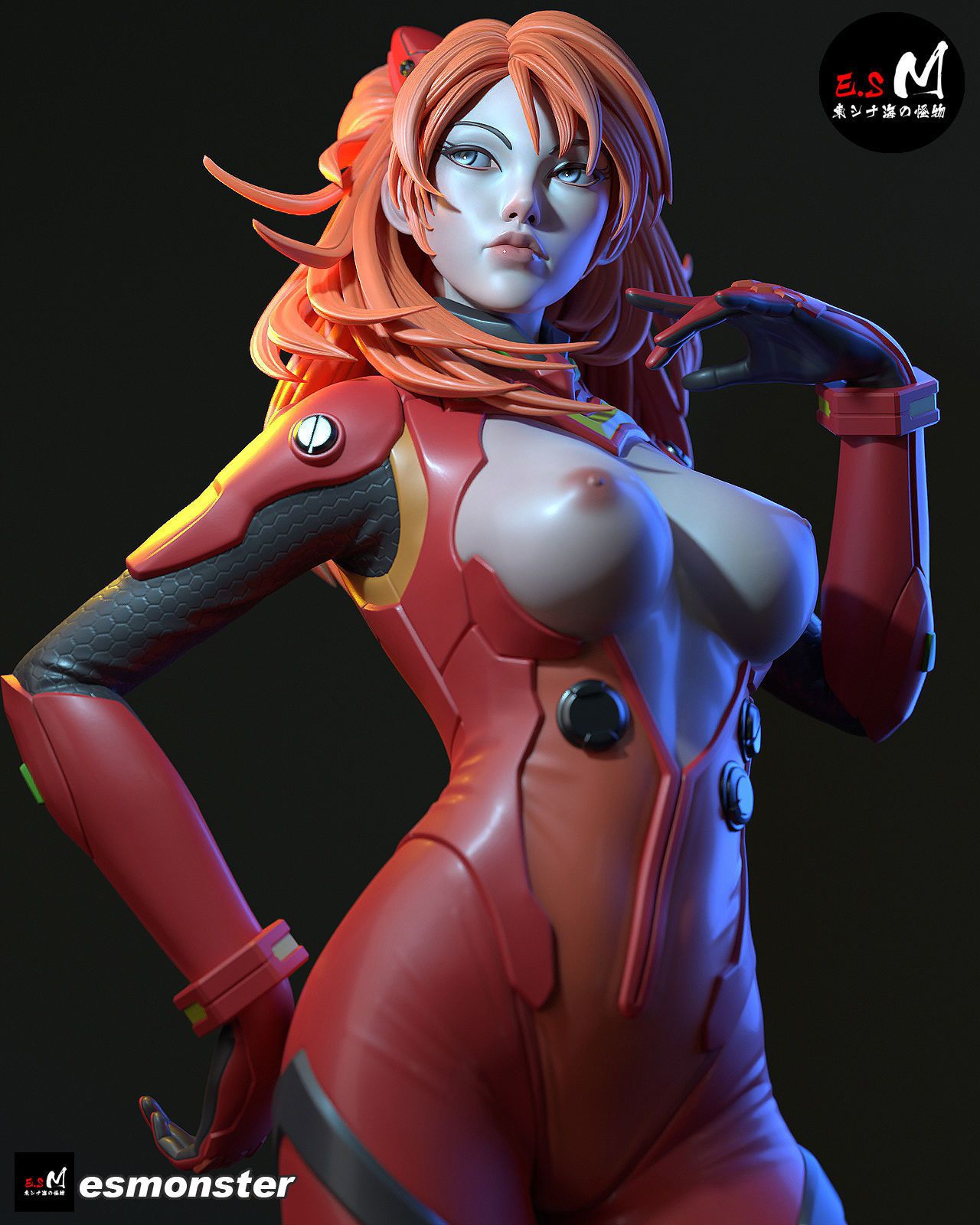 Auska Statue | Evangelion Fan Art by E.S Monster SFW,NSFW null