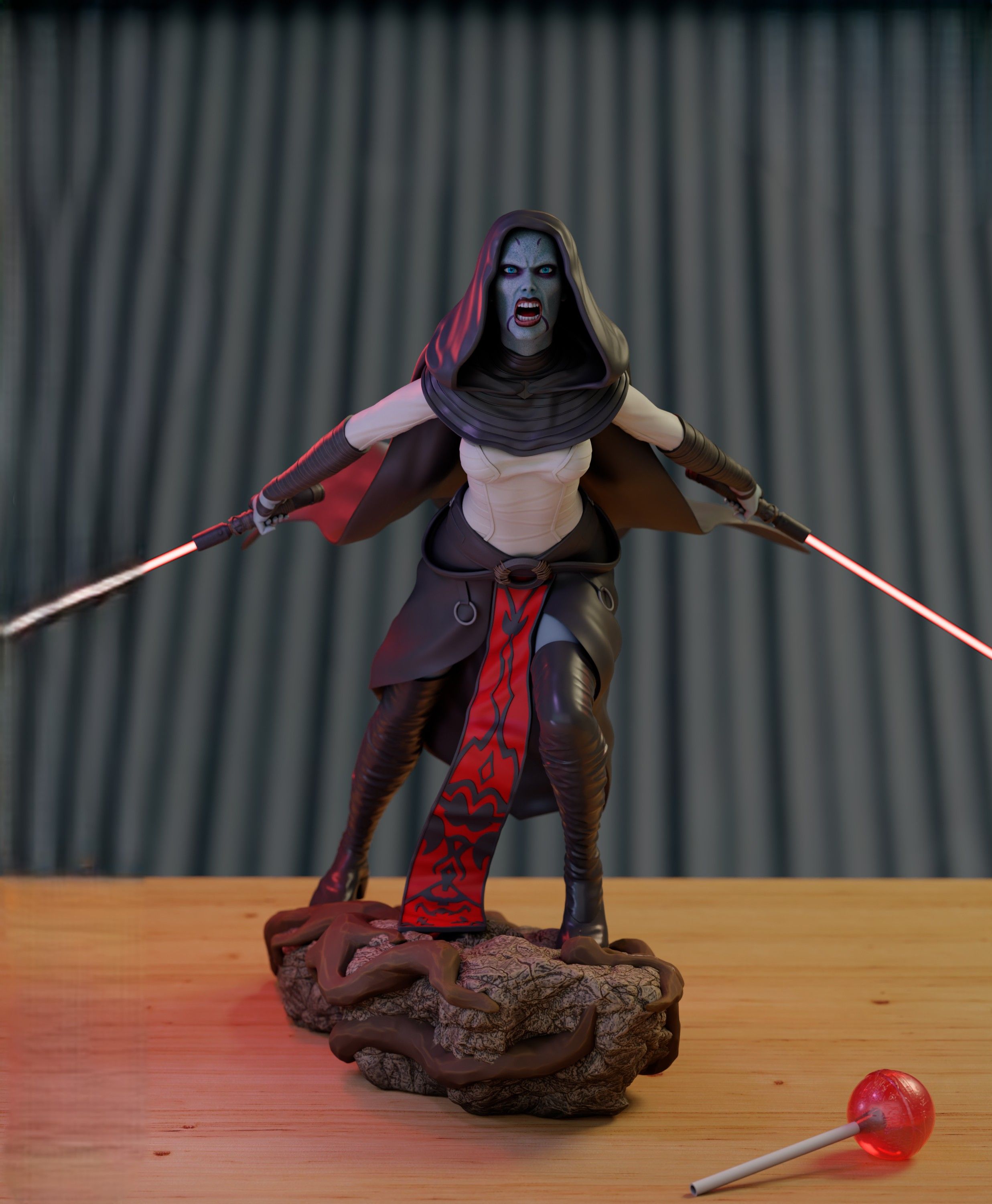 Asajj Ventress Statue | Star Wars Fan Art by TrickorTreat3D SFW 3d printed,3d printed statue,Asajj Ventress statue,Star Wars statue