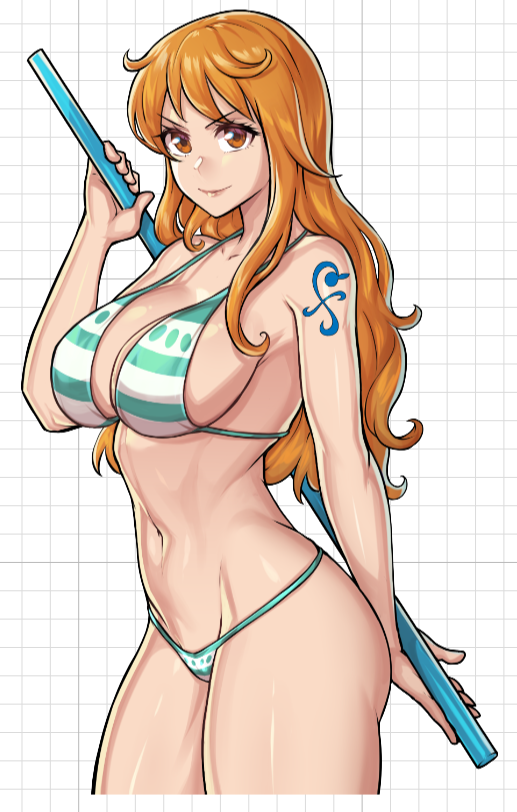 Nami Sticker | One Piece Vinyl Sticker SFW,NSFW sfw sticker,Nami sticker,nsfw sticker,One Piece stickers,anime girl sticker
