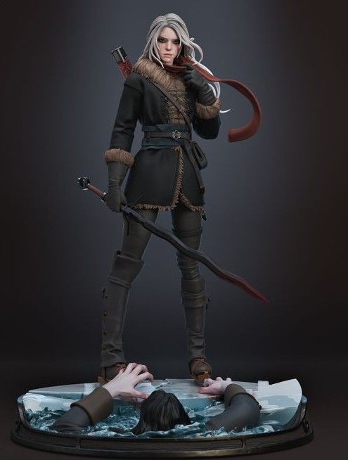Ciri Statue | The Witcher Fan Art by Bulkamancer SFW 3d printed statue,3d printed,Ciri Statue,3d printed figure,The Witcher