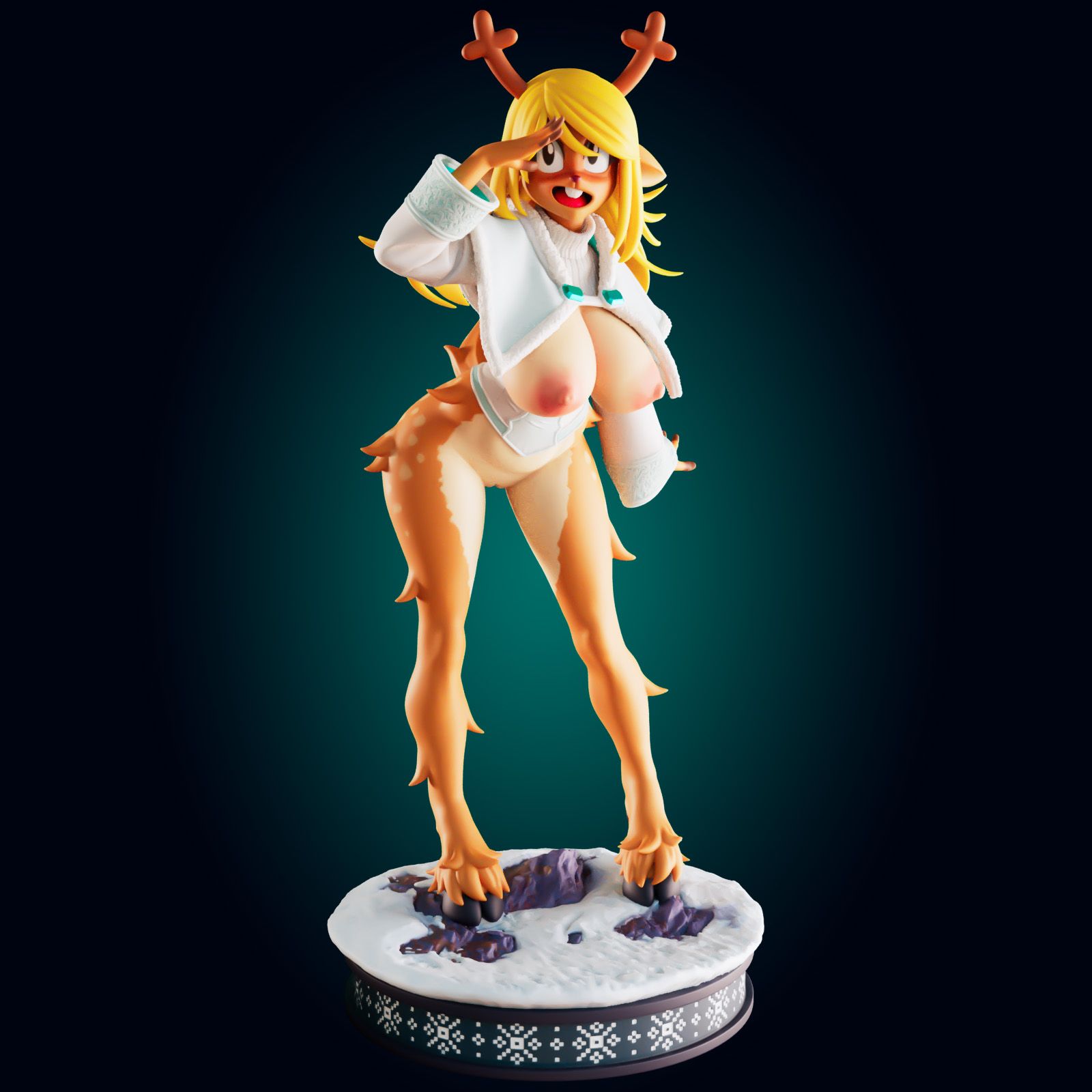 Noelle Holiday Deer Girl Furry Statue | Deltarune Fan Art by Officer Rhu SFW,NSFW,Futa 3d printed statue,3d printed,3d printed figure,Noelle Holiday Statue,Deltarune Statue,Deer Girl Statue,nsfw statue,furry statue,futa statue,futa figurines,futanari figurines,futanari statue