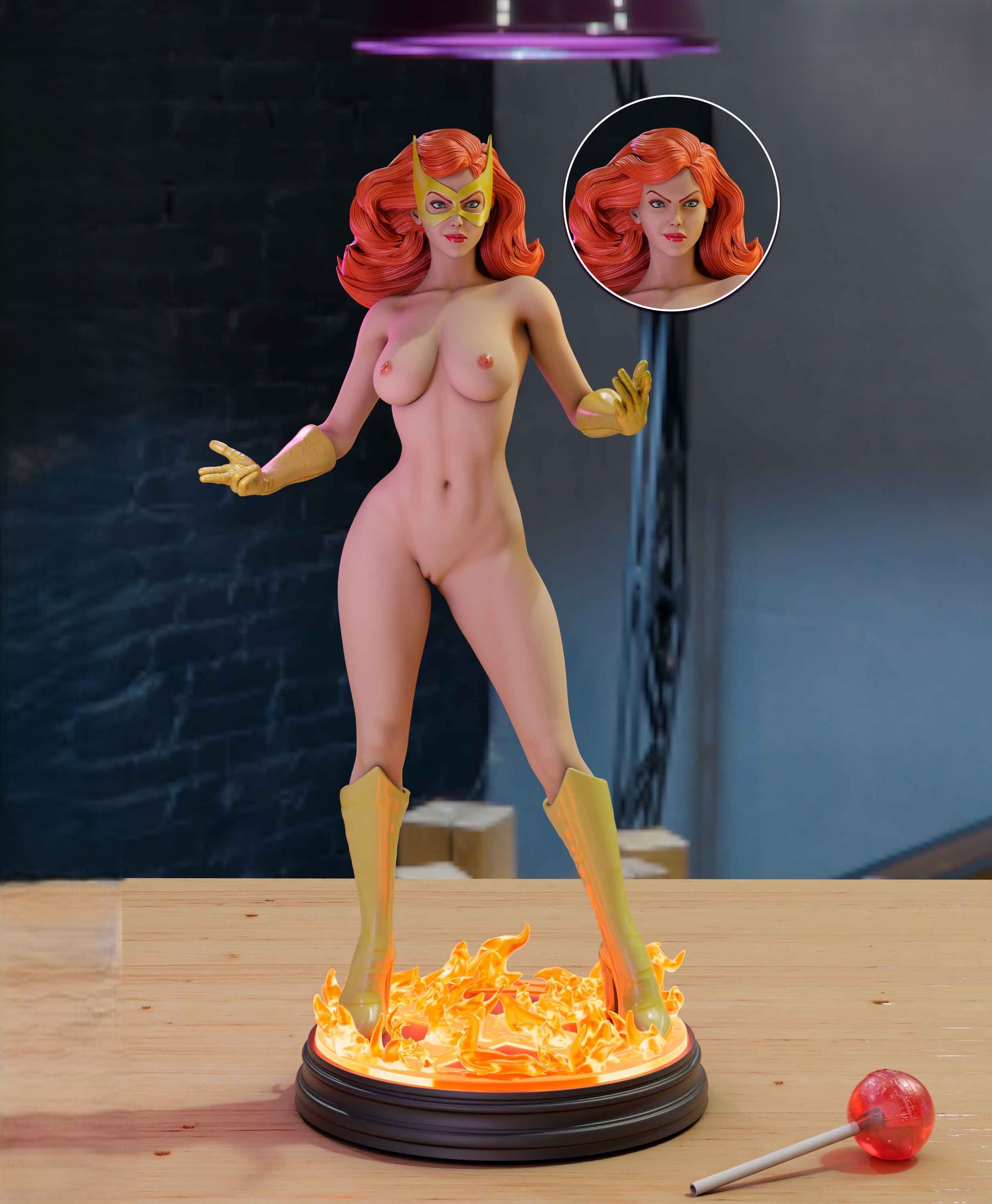 Jean Grey Statue | X-Men Fan Art by TrickorTreat3D SFW,NSFW 3d printed,3d printed statue,Jean Grey statue,marvel statue,nsfw statue