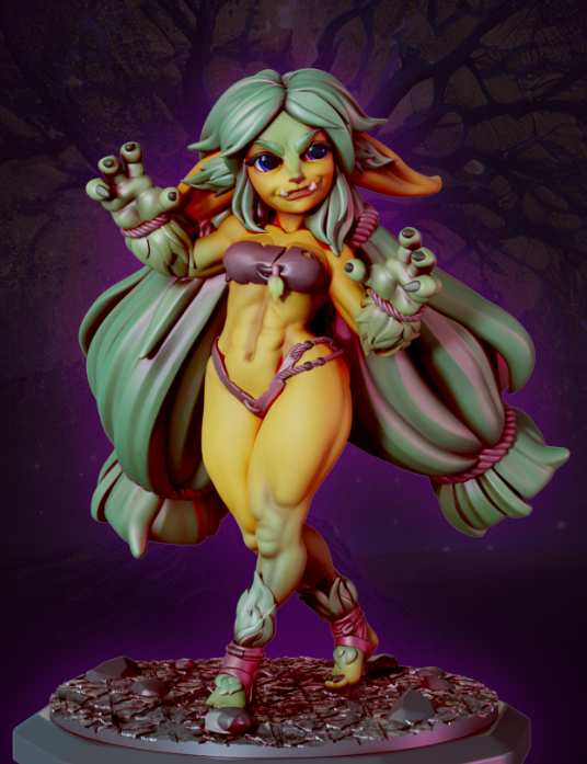 Bugbear Brutina Miniature | DnD Fan Art by Gaz Minis SFW,NSFW 3d printed,miniature,dnd miniature,Bugbear Brutina,3d printed miniature,nsfw miniature