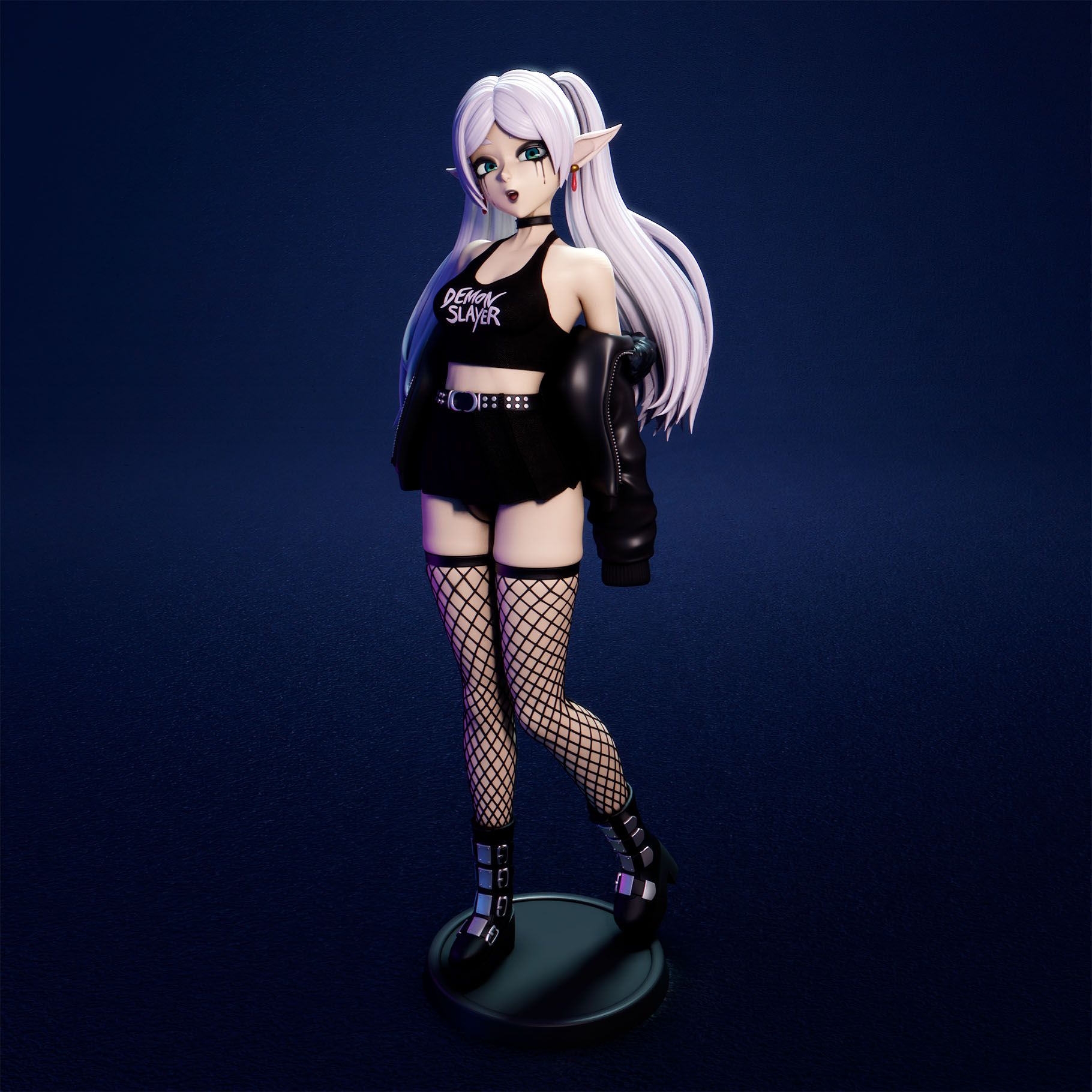 Goth Frieren Statue | Frieren: Beyond Journey's End Fan Art by FunserviceSTL SFW,NSFW 3d printed statue,nsfw statue,Frieren statue,Frieren: Beyond Journey's End Statue,3d printed figure,3d printed