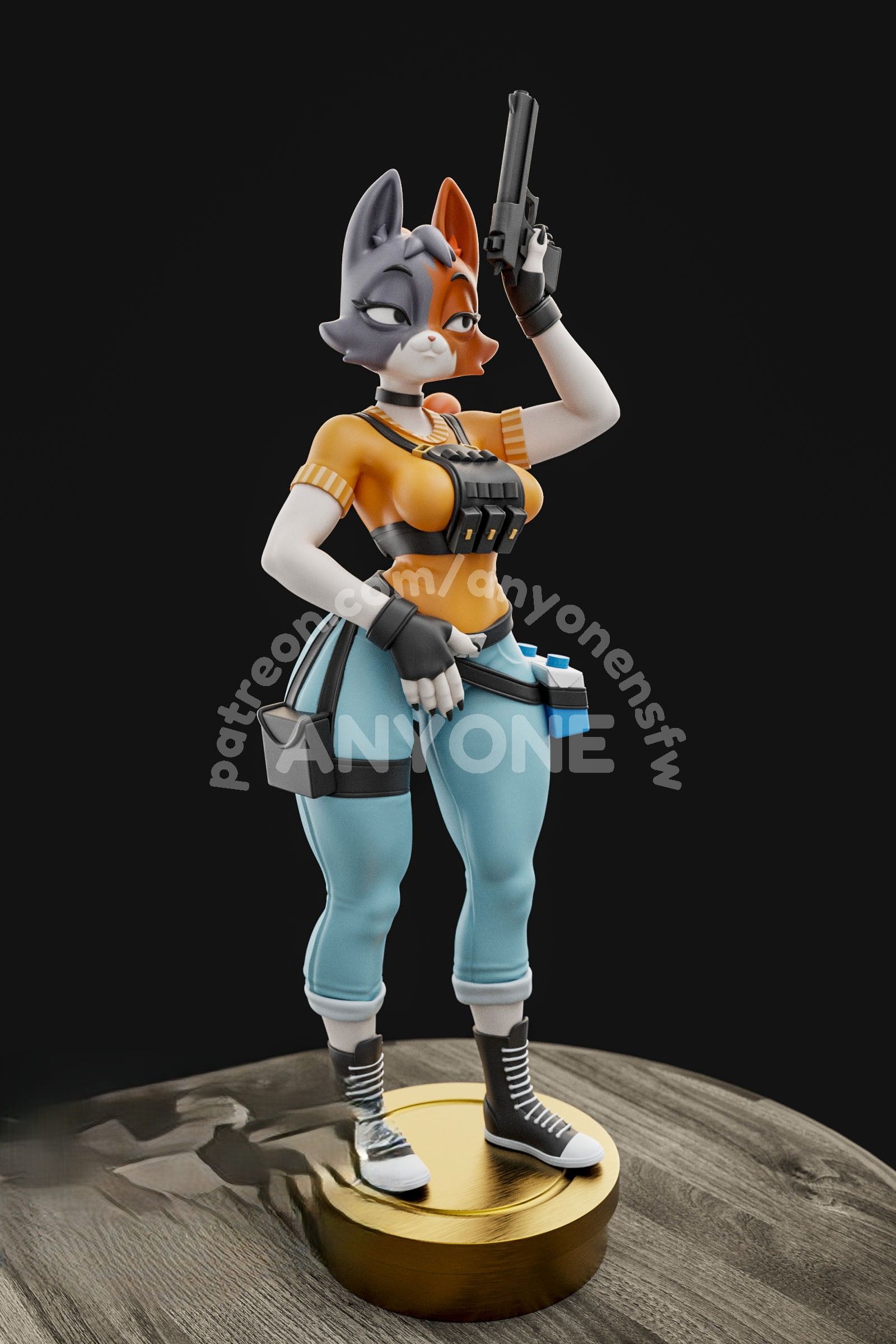 Figura Meowdy Pardner Furry | Oryginalny fanart autorstwa Anyonensfw SFW,NSFW 3d printed statue,3d printed,nsfw statue,3d printed figure,Meowdy Pardner Statue,furry statue