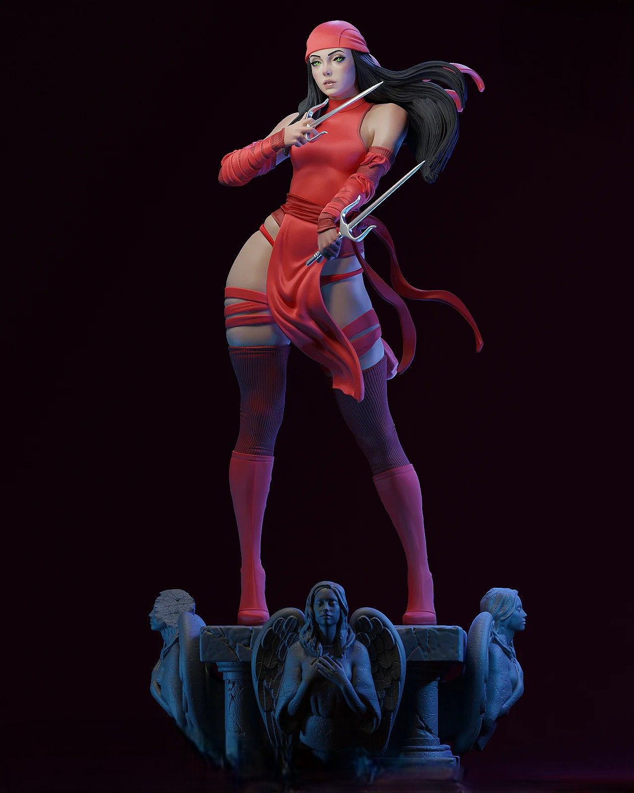 Elektra Statue | Marvel Fan Art by E.S Monster SFW,NSFW 3d printed,3d printed statue,Elektra Statue ,nsfw statue,Marvel statue