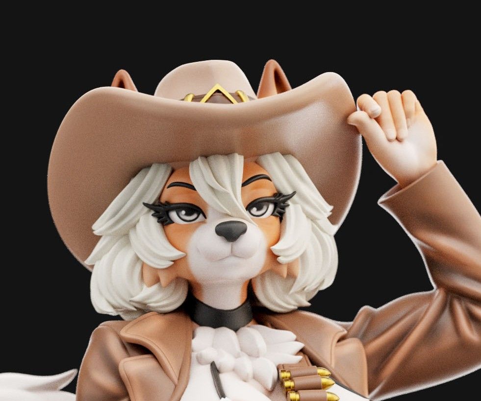Statua Cowgirl Furry | Originale Fan Art di Anyonensfw SFW,NSFW,Futa 3d printed statue,3d printed,nsfw statue,3d printed figure,Cowgirl Statue,furry statue,futa statue