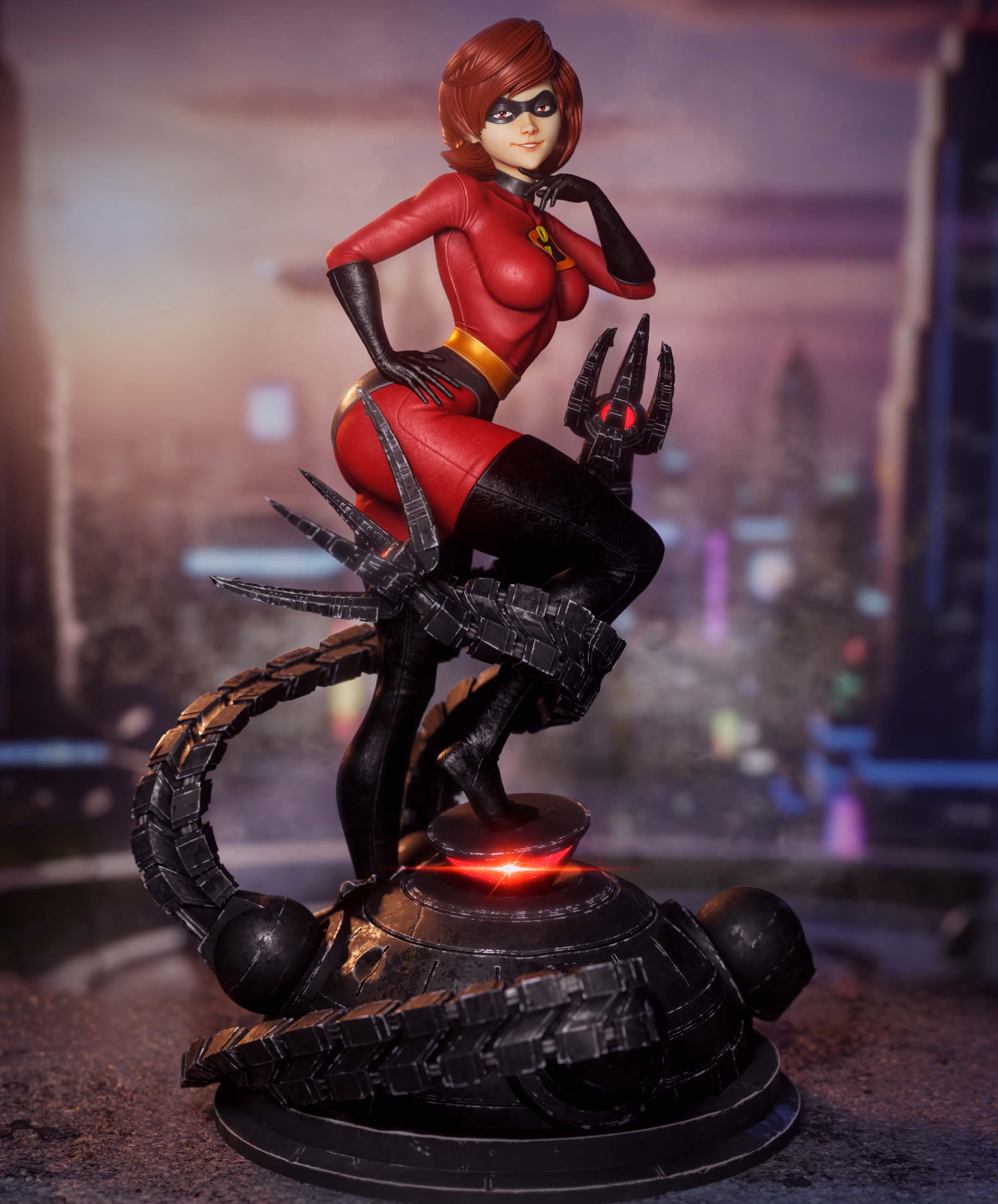 Elastigirl Statue | The Incredibles Fan Art by 3Dmoonn SFW,NSFW 3d printed,3d printed statue,The Incredibles Statue,Elastigirl statue,3d printed figure,nsfw statue