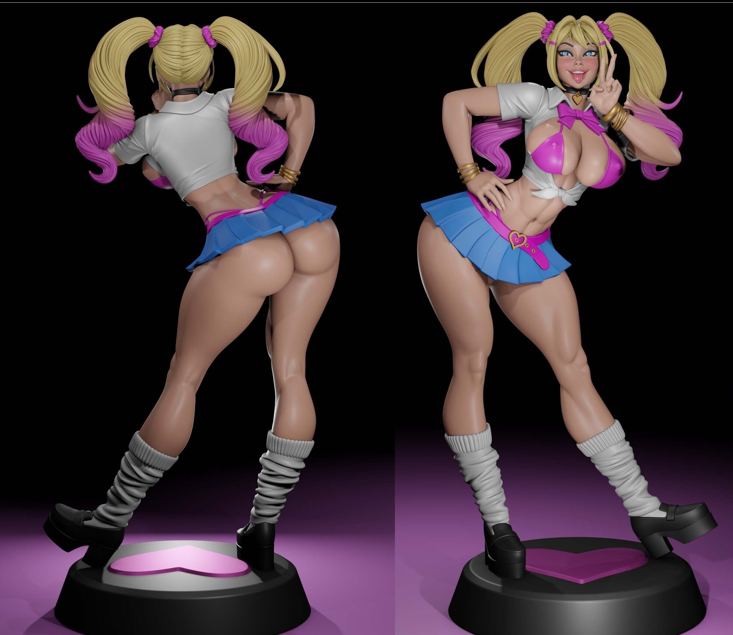 Estatua Gyaru Girl | Fan art original por Digital Dark SFW,NSFW,Futa 3d printed statue,3d printed,nsfw statue,futa statue,3d printed figure,Gyaru Girl Statue ,original statue