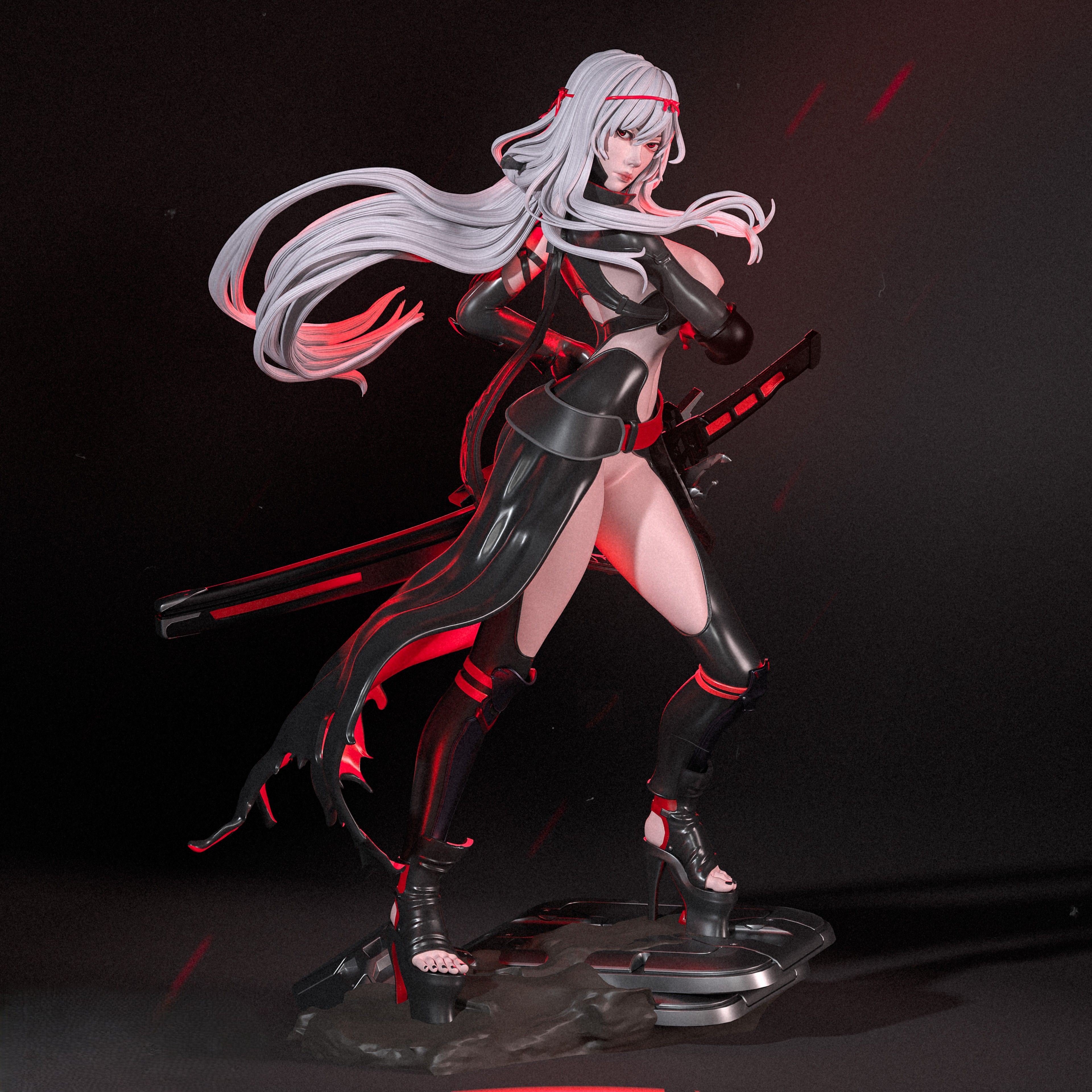 Scarlet Black Shadow Statue | NIKKE Fan Art by Nympha3D SFW,NSFW 3d printed statue,nsfw statue,Scarlet Black Shadow statue,NIKKE,3d printed figure,3d printed
