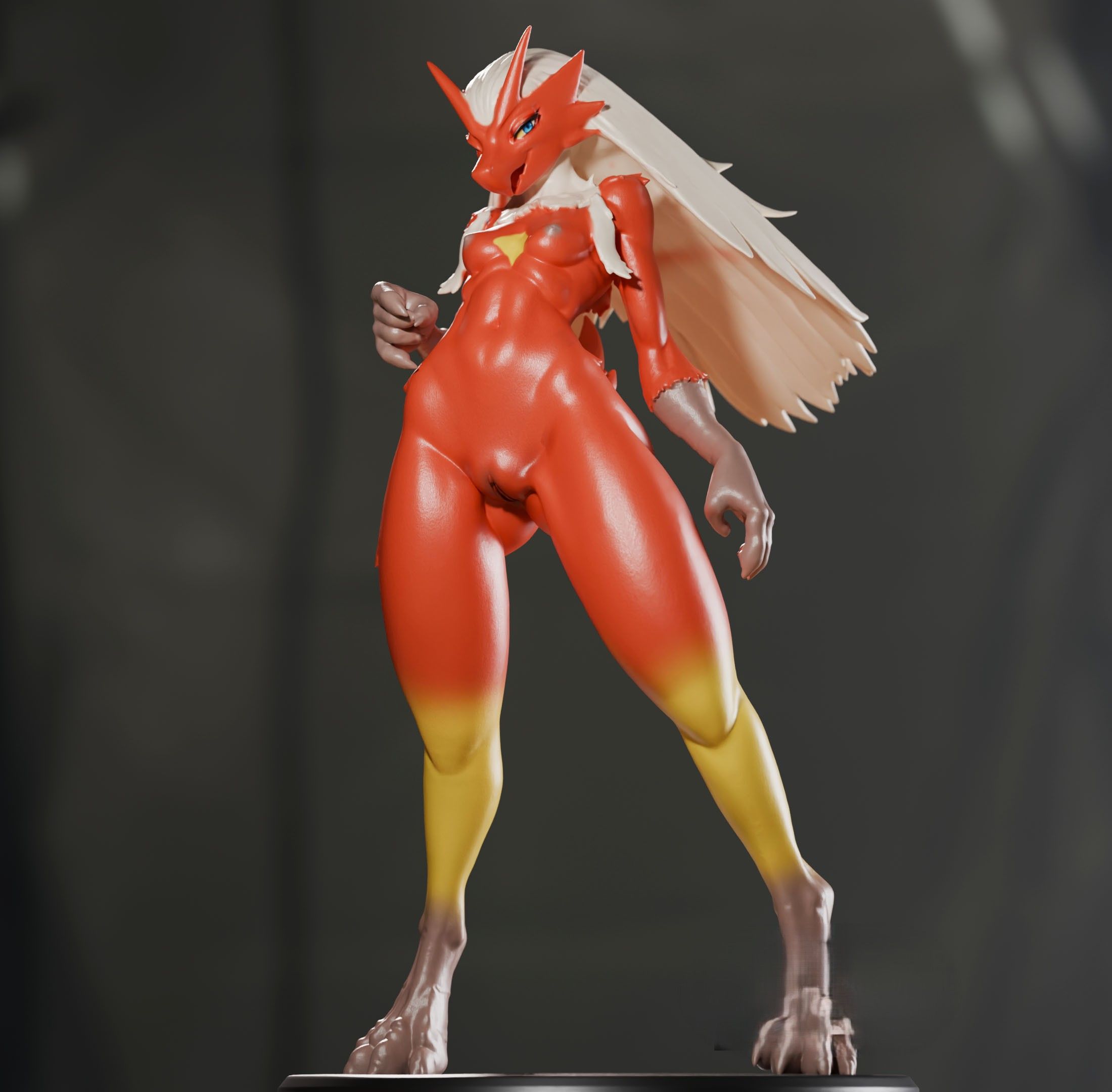 Estatua Blaziken | Pokemon Fan art por Gibly SFW,NSFW 3d printed statue,3d printed,Blaziken Statue,nsfw statue,3d printed figure,Pokemon Statue