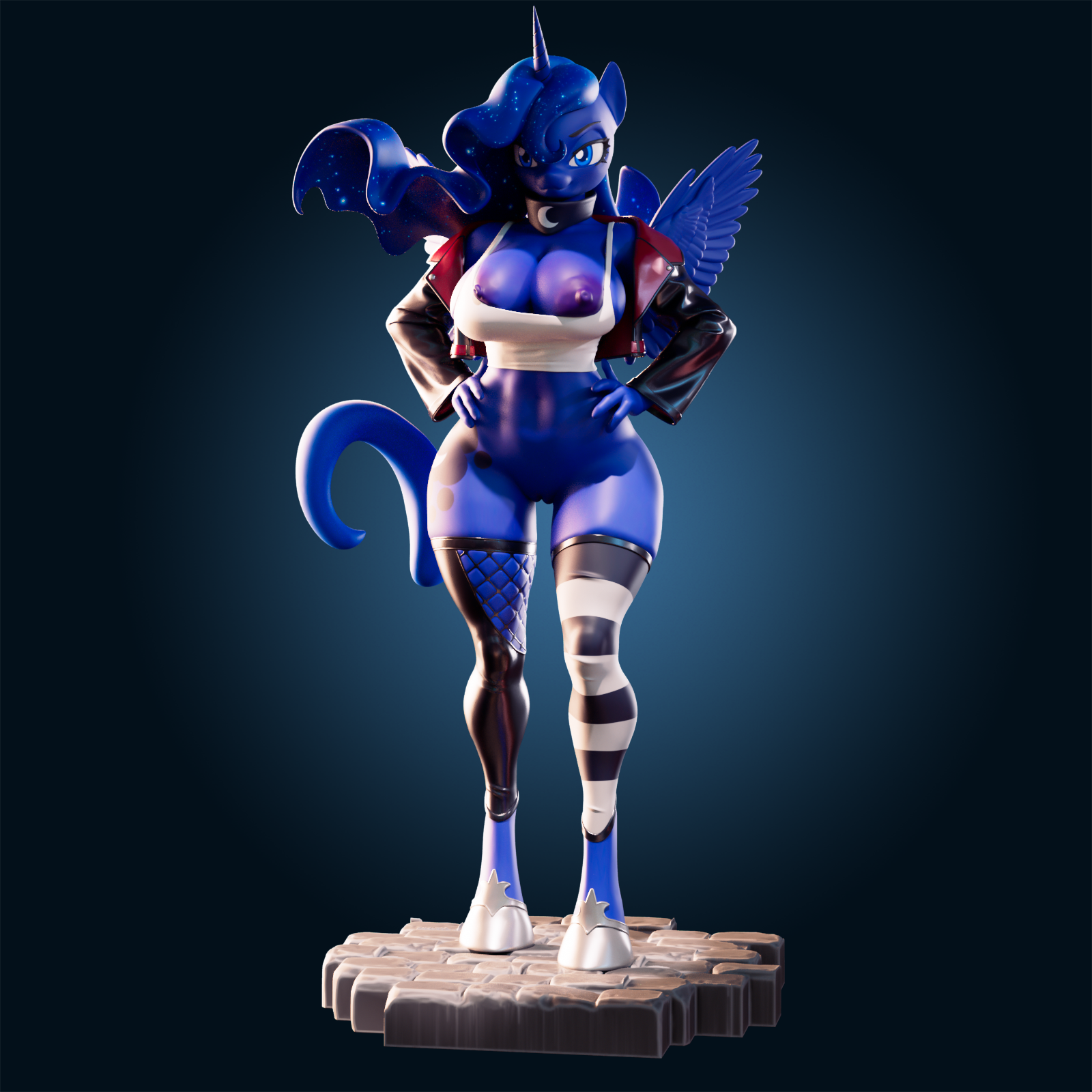 Princess Luna Statue | My Little Pony Fan Art by Officer Rhu SFW,NSFW,Futa 3d printed,Princess Luna statue,futa statue,My Little Pony statue,furry statue,nsfw statue