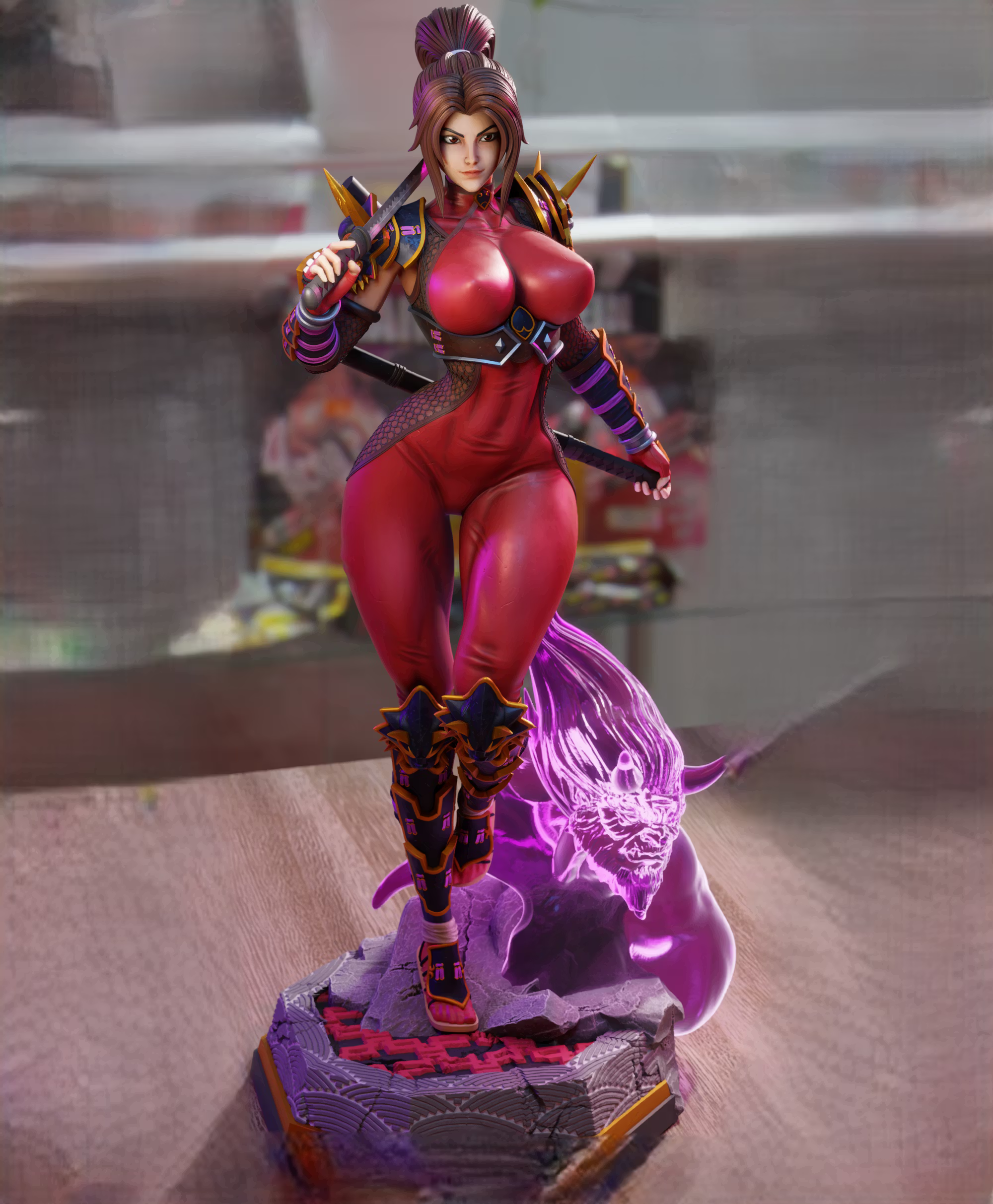 Taki Statue | Soul Calibur Fan Art by 3Dmoonn SFW,NSFW 3d printed,3d printed statue,Taki Statue,Soul Calibur statue,nsfw statue