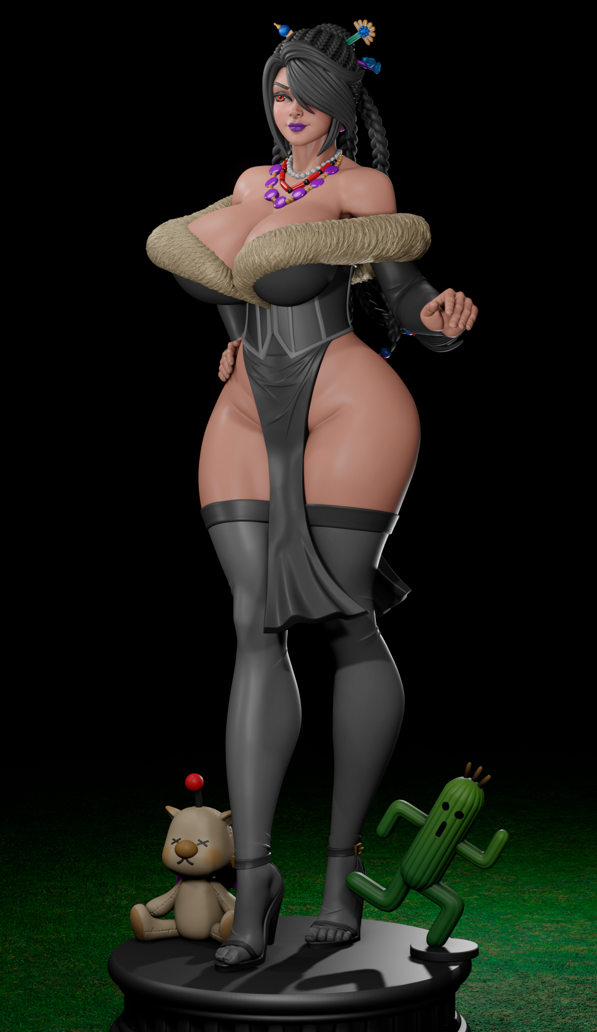 Lulu Statue | Final Fantasy Fan Art by Digital Dark SFW,NSFW,Futa 3d printed statue,3d printed,nsfw statue,futa statue,Lulu Statue,Final Fantasy Statue