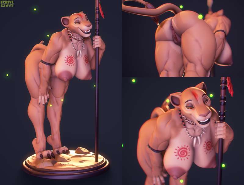 Sarabi Statue | The Lion King Fan Art by Evil Crivl NSFW 3d printed statue,3d printed,nsfw statue,3d printed figure,Sarabi Statue,The Lion King,furry statue