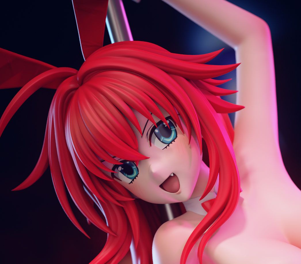 Rias Gremory Pole Dancer Statue | High School DxD Fanart von EggmaStudios SFW,NSFW 3d printed statue,3d printed,3d printed figure,High School DxD Statue,Rias Gremory Statue,nsfw statue