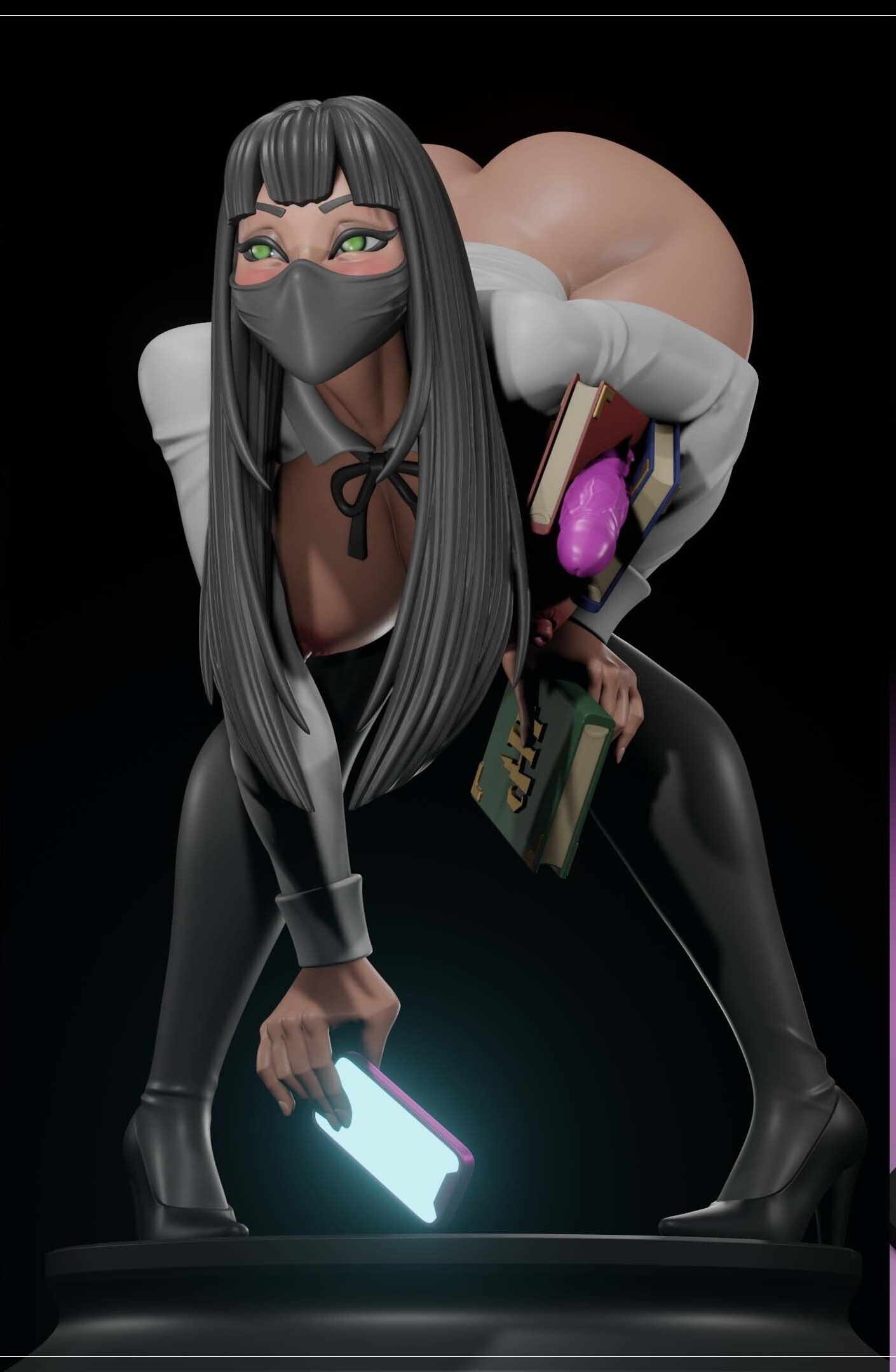 Office Girl Statue | Original Art by Digital Dark SFW,NSFW,Futa 3d printed statue,3d printed,nsfw statue,futa statue,3d printed figure,Office Girl Statue