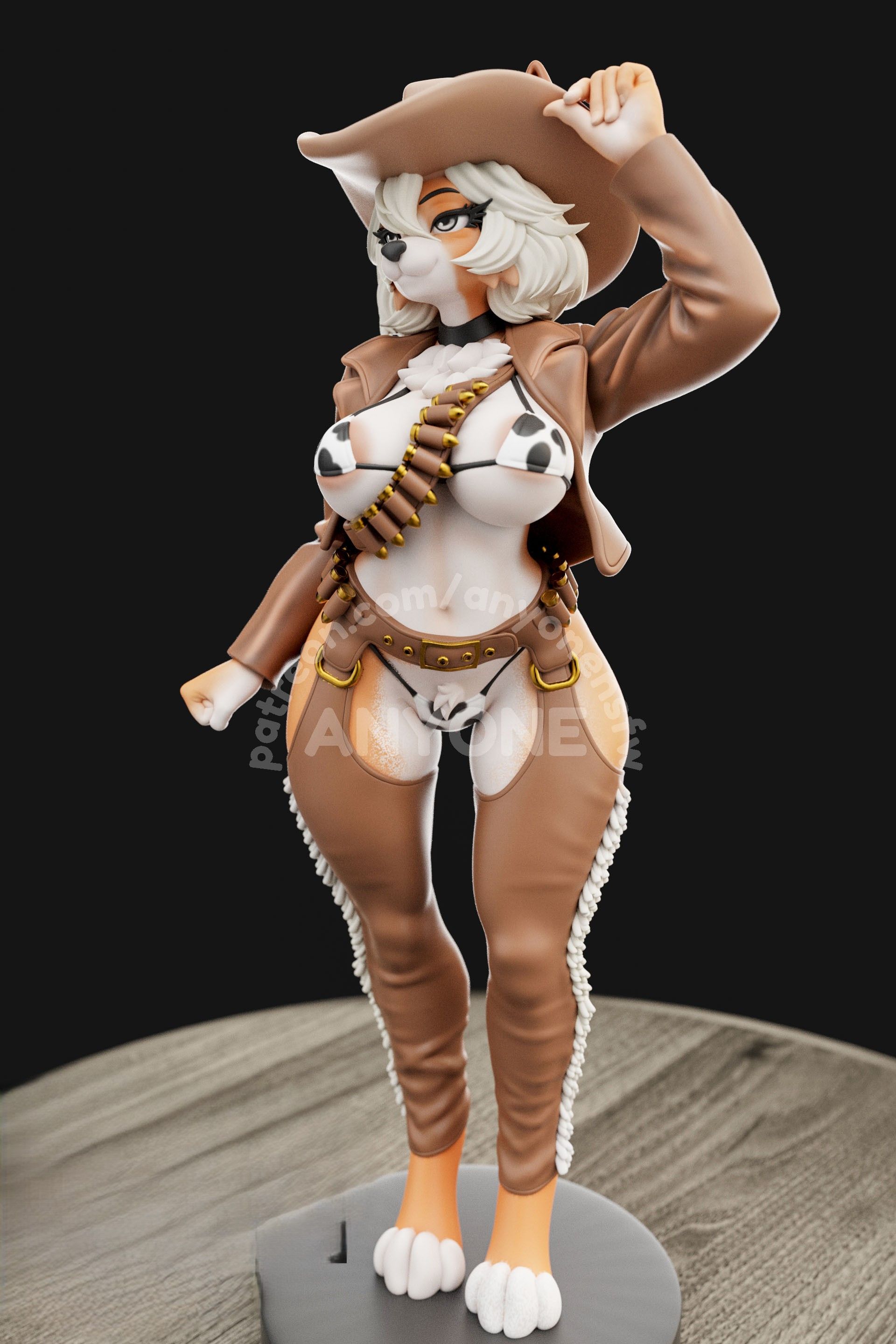 Statua Cowgirl Furry | Originale Fan Art di Anyonensfw SFW,NSFW,Futa 3d printed statue,3d printed,nsfw statue,3d printed figure,Cowgirl Statue,furry statue,futa statue