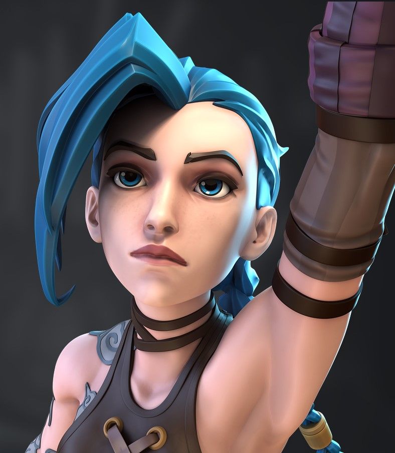 Jinx Statue | Arcane Fan Art by Azerama SFW,NSFW 3d printed,3d printed statue,nsfw statue,Jinx statue,league of legends Statue,Arcane