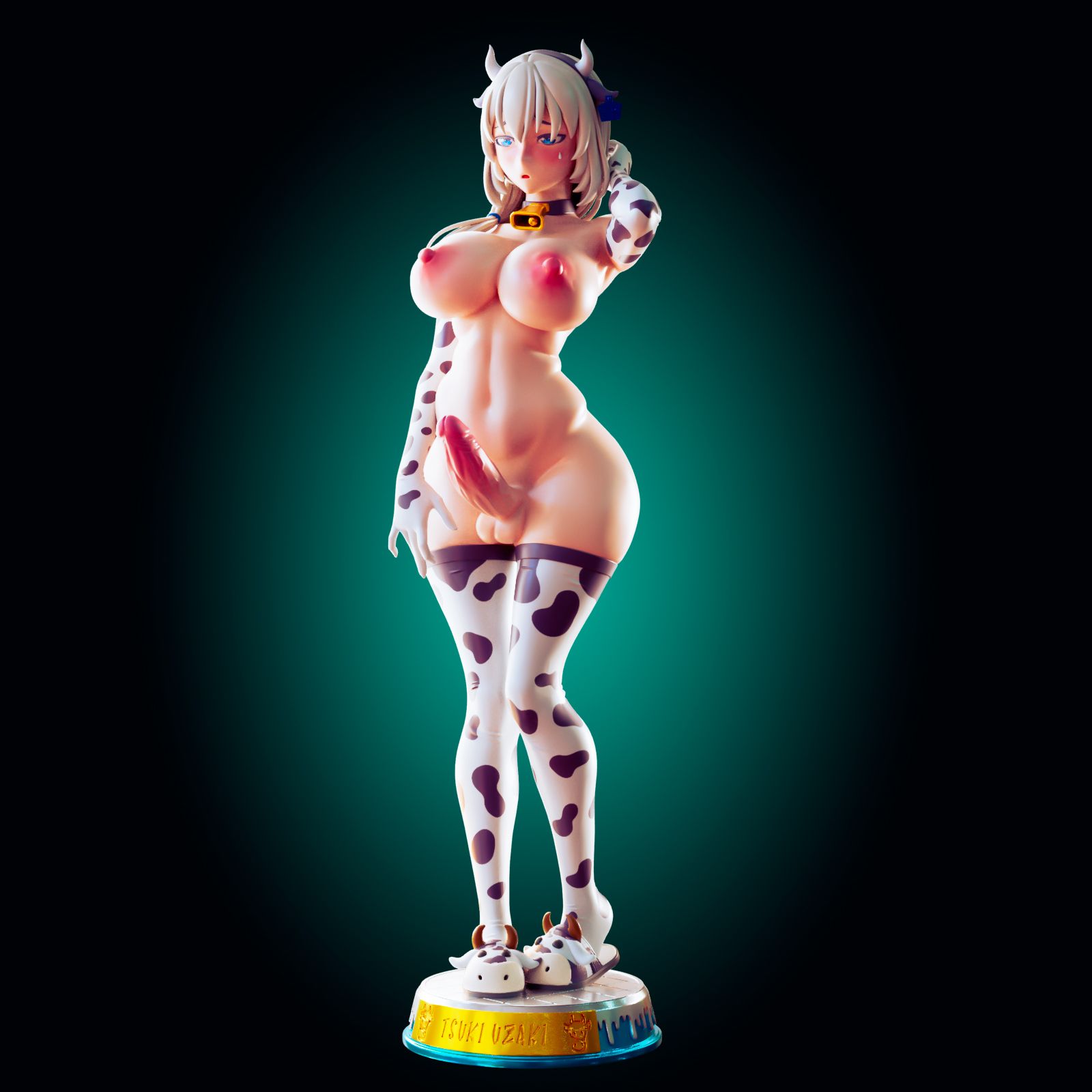 Tsuki Uzaki Statue | Uzaki Chan Fan Art by Officer Rhu SFW,NSFW,Futa 3d printed statue,3d printed,futa statue,nsfw statue,Tsuki Uzaki Statue,Uzaki Chan Statue