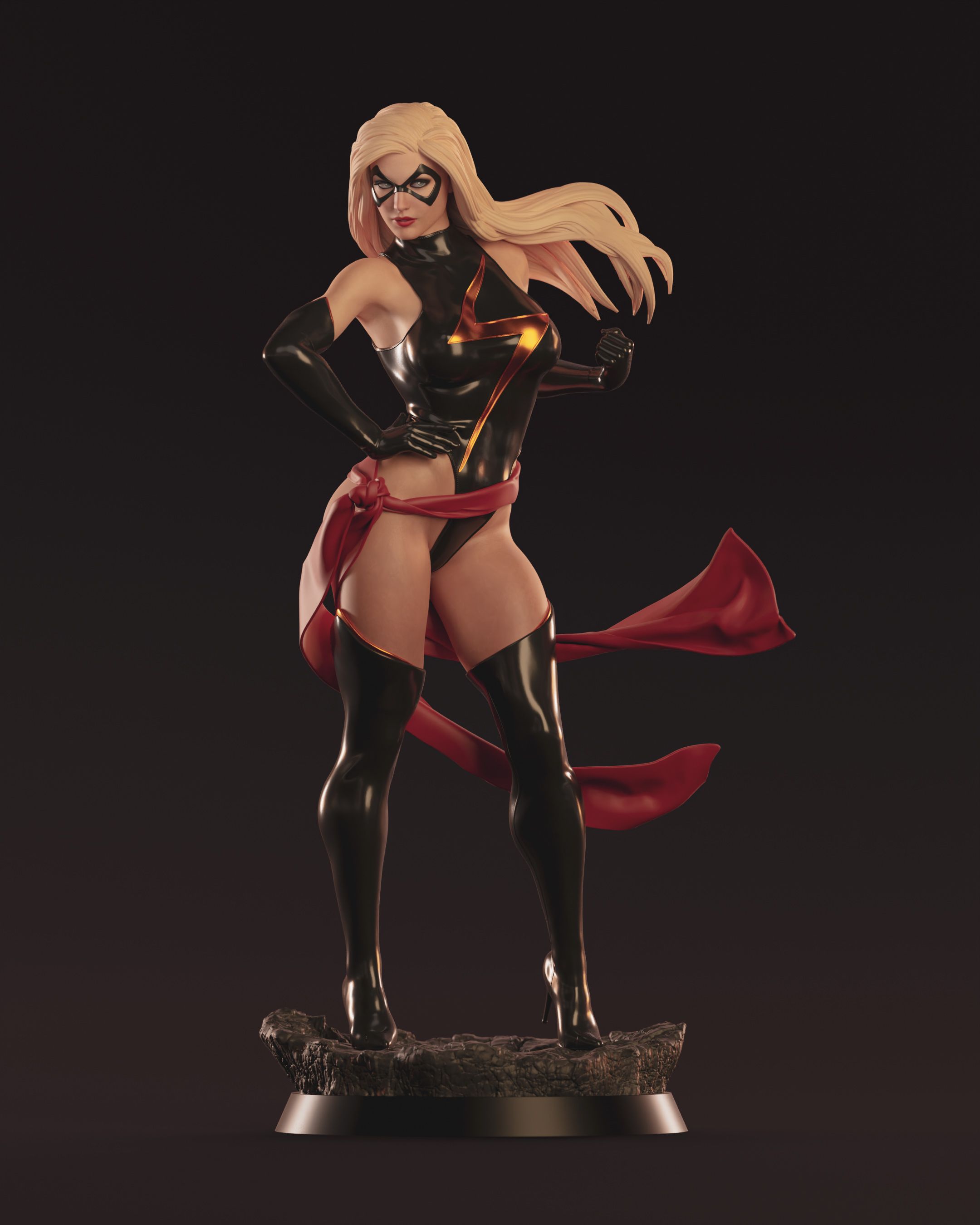 Ms. Marvel Statue | Marvel Fan Art by Abe3D SFW,NSFW 3d printed statue,ms marvel,marvel,3d printed figure,3d printed,nsfw statue