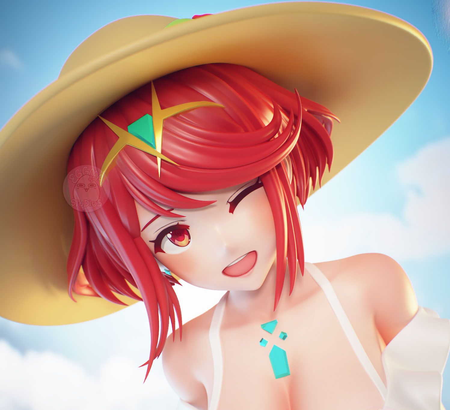 Pyra Statue | Xenoblade Fan Art by EggmaStudios SFW,NSFW 3d printed statue,3d printed,3d printed figure,Pyra Statue,Xenoblade Statue,nsfw statue