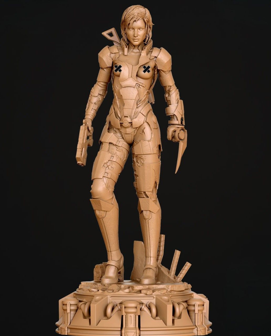 Commander FemShep Statue | Mass Effect Fan Art by OXO3D SFW,NSFW 3d printed statue,Mass Effect,3d printed,Commander FemShep Statue,3d printed figure,nsfw statue