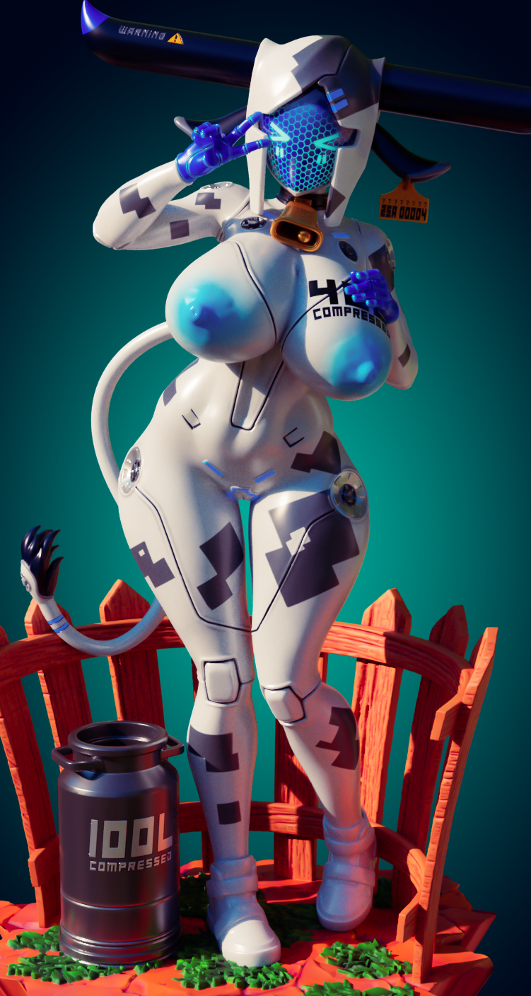 Cowbot Mecha Girl Furry Statue | Monster Girl Fan Art by Officer Rhu SFW,NSFW 3d printed statue,3d printed,3d printed figure,Cowbot Mecha Girl Statue,Monster Girl Statue,nsfw statue,furry statue