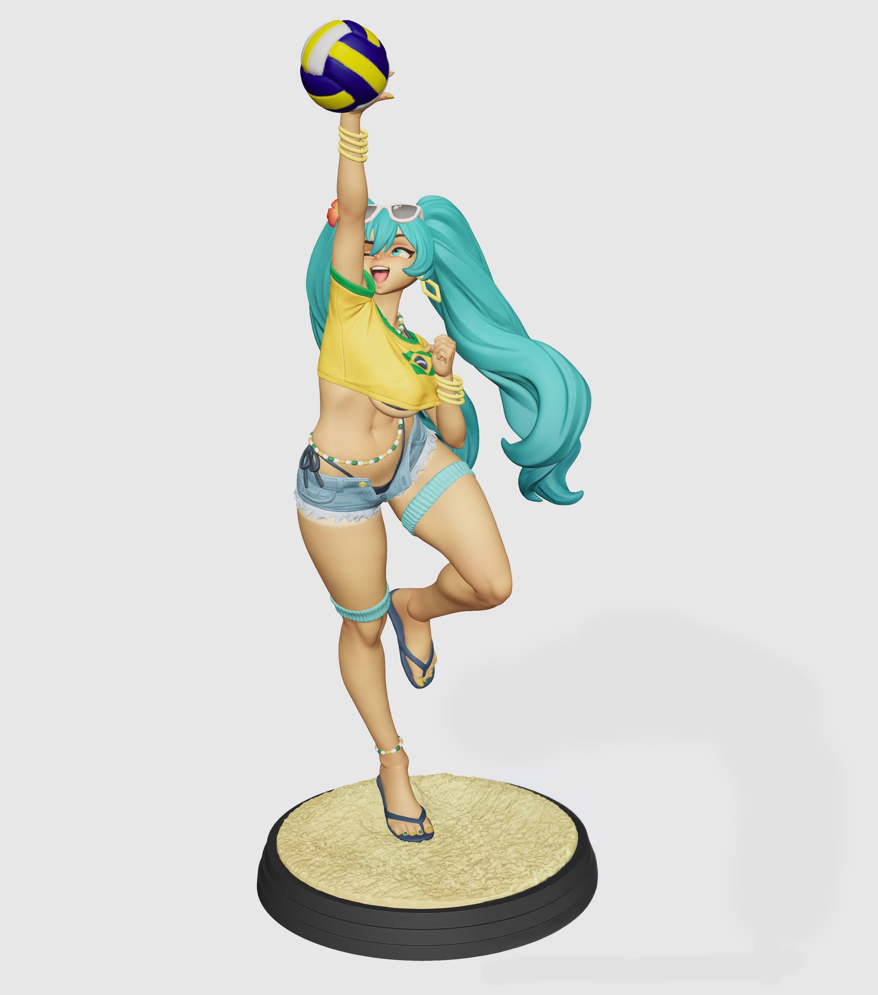 Brazilian Miku Statue | Vocaloid Fan Art by Freyas Fantasys SFW,NSFW,Futa 3d printed statue,3d printed,3d printed figure,Vocaloid Statue,Brazilian Miku Statue,nsfw statue,futa figurines,futanari figurines,futanari statue,futa statue