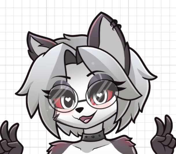 Loona Cute With Glasses Sticker | Helluva Boss Vinyl Sticker NSFW loona nsfw,loona sticker,furry sticker,SFW stickers,Helluva Boss,NSFW stickers